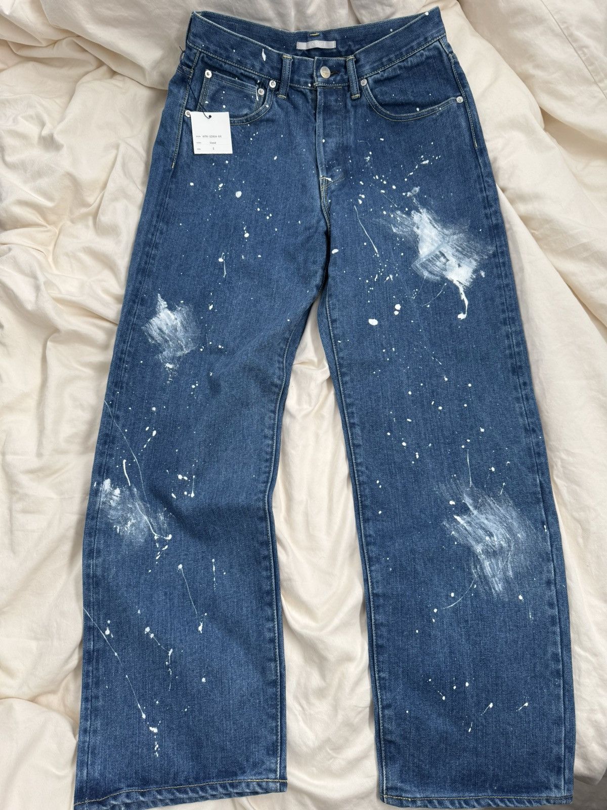 HATSKI Straight Selvedge Denim - Used Wash Hand Painted FW24 Size US 30 / EU 46 - 1 Thumbnail