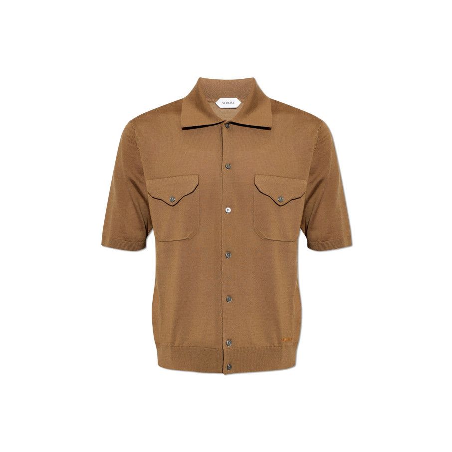 Versace VERSACE Short Sleeved Brown Cardigan New & Authentic (Men's Size US S / EU 44-46 / 1 - 1 Thumbnail