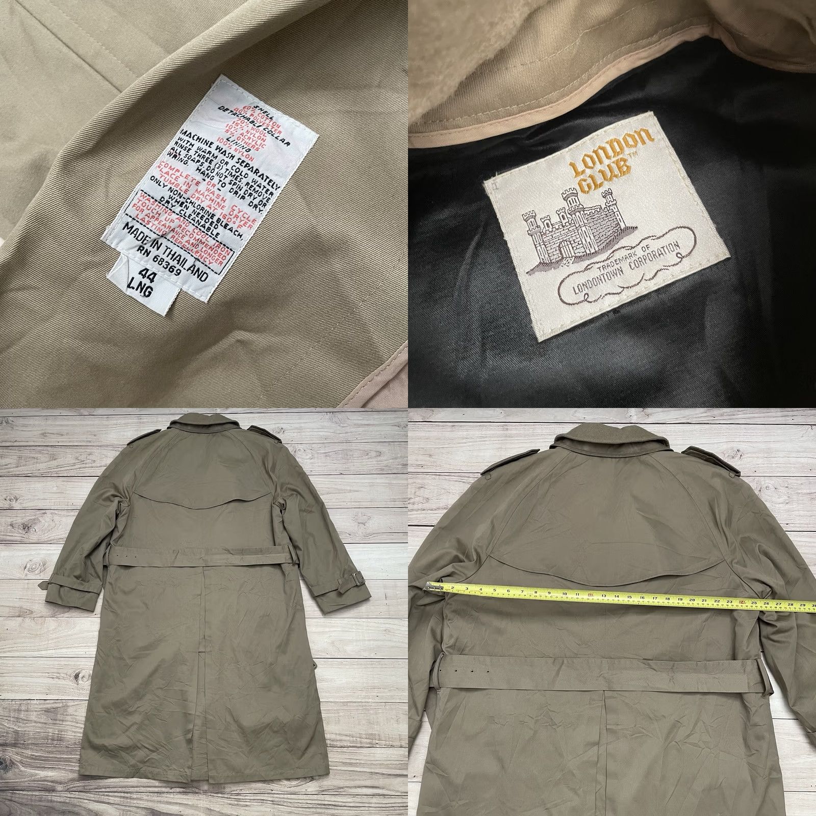 Vintage VINTAGE London Club Coat Trench Long Beige Men 44 Lined Nylon Canvas Button Zip? No Zip Size US S / EU 44-46 / 1 - 8 Thumbnail