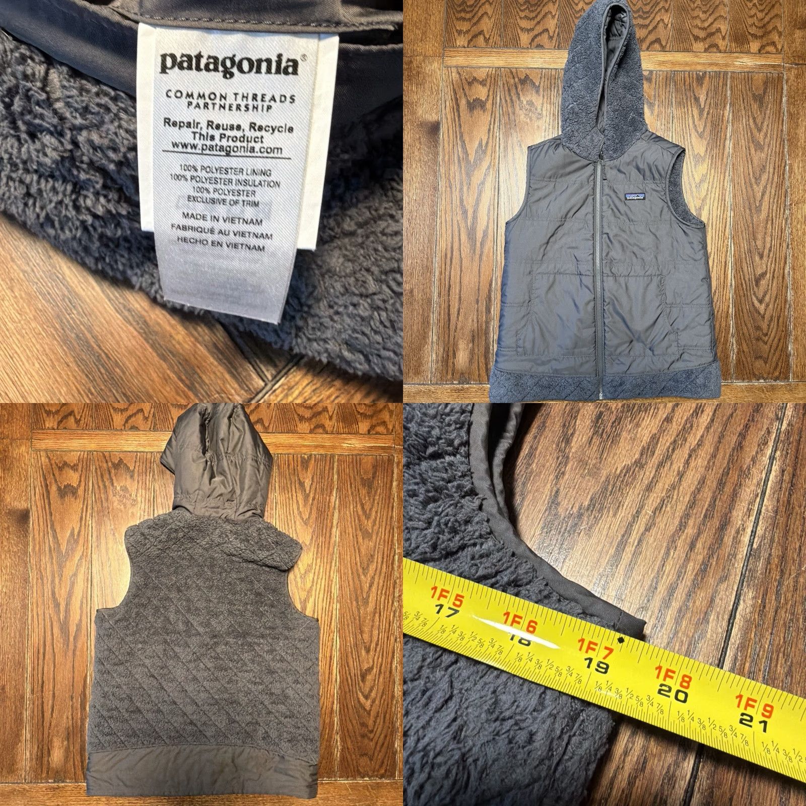 Patagonia Patagonia Vest Womens Medium Gray Quilted Fleece Hood Reversible Los Gatos 25221 Size M / US 6-8 / IT 42-44 - 8 Thumbnail