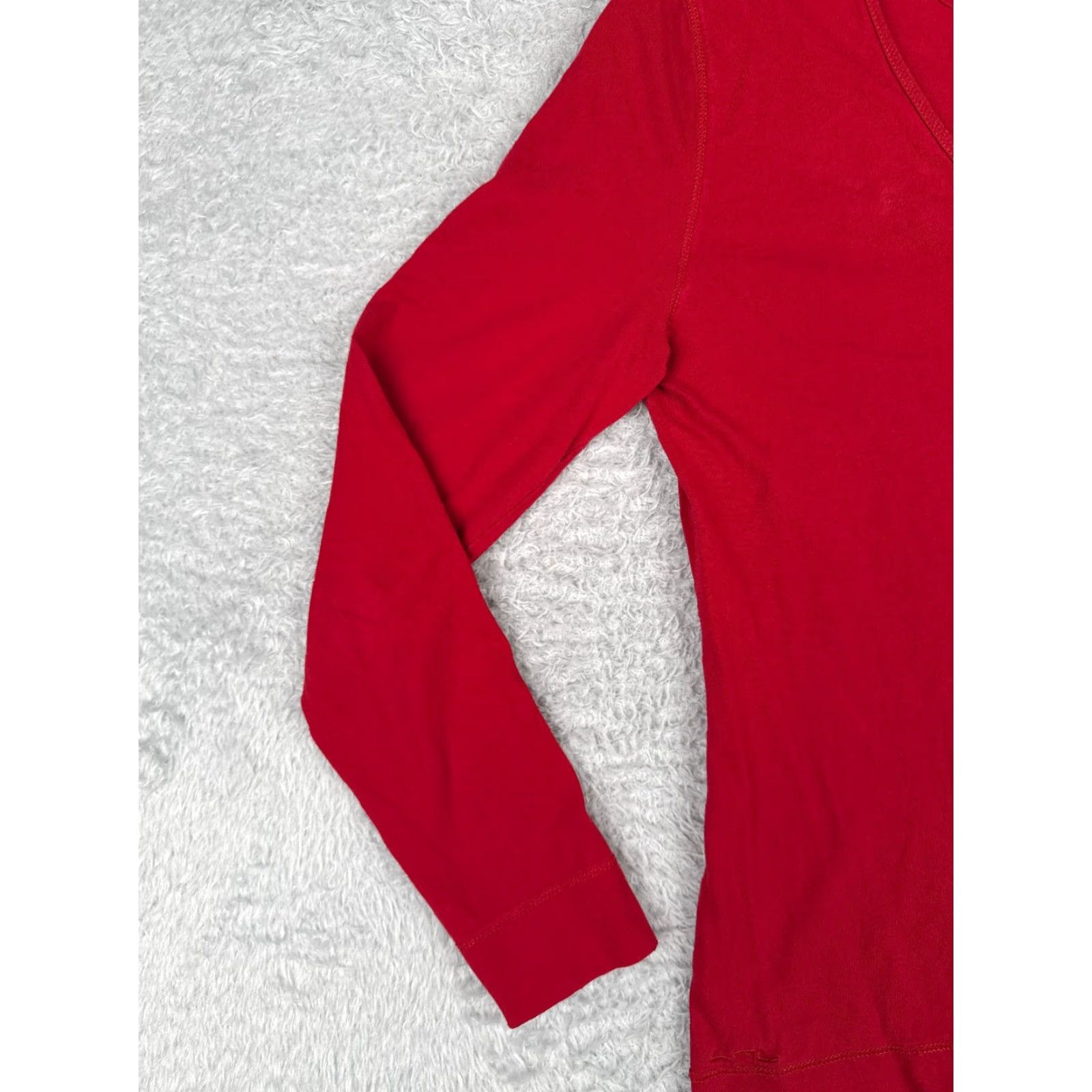 CO Lauren Jeans Co Shirt Women Small Red Long Sleeve Cotton V-Neck Size S / US 4 / IT 40 - 3 Thumbnail