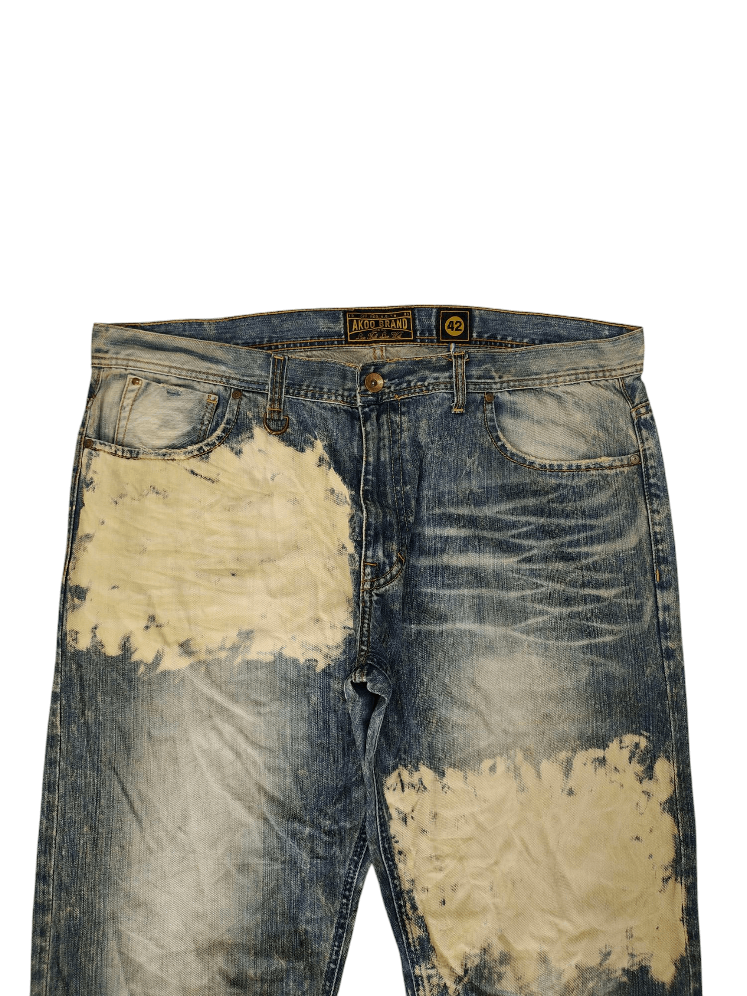 Comme des Garcons × Undercover Baggy Jeans Akoo Brand Acid Wash Distress Denim Wide Leg Size US 42 / EU 58 - 3 Thumbnail