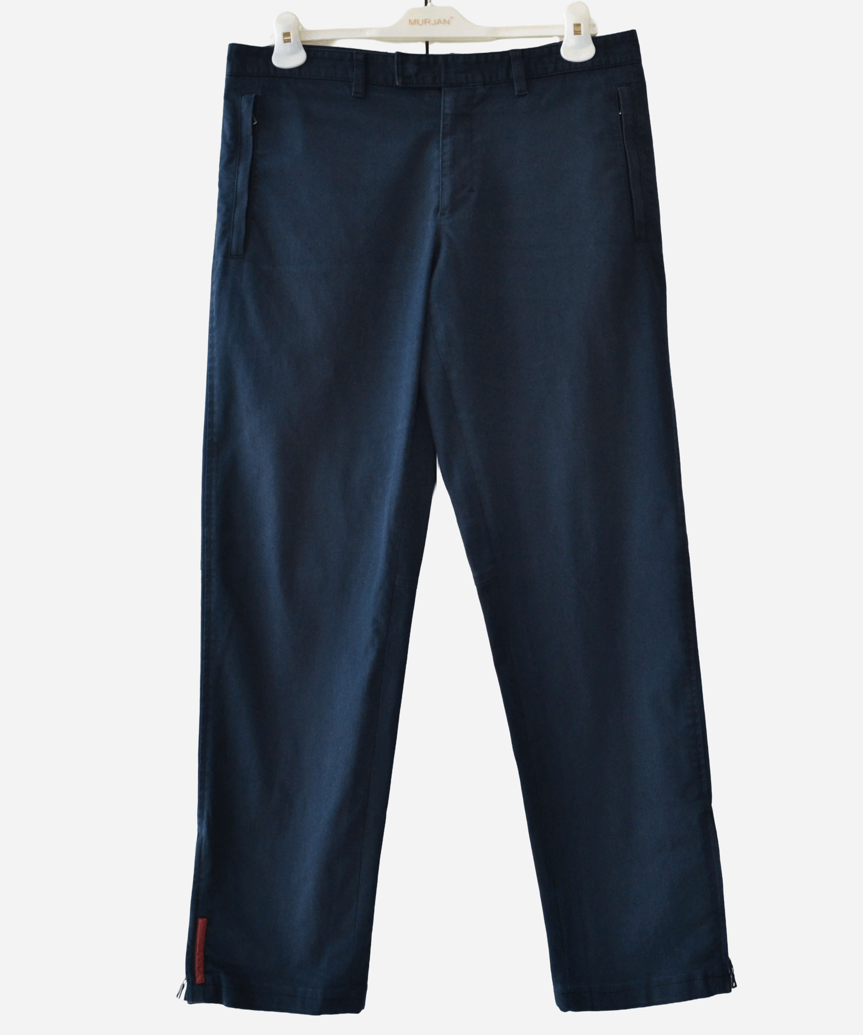 Prada 🔴 PRADA Pants Trousers Navy Blue Cotton Red Tab Pockets Size US 36 / EU 52 - 1 Thumbnail