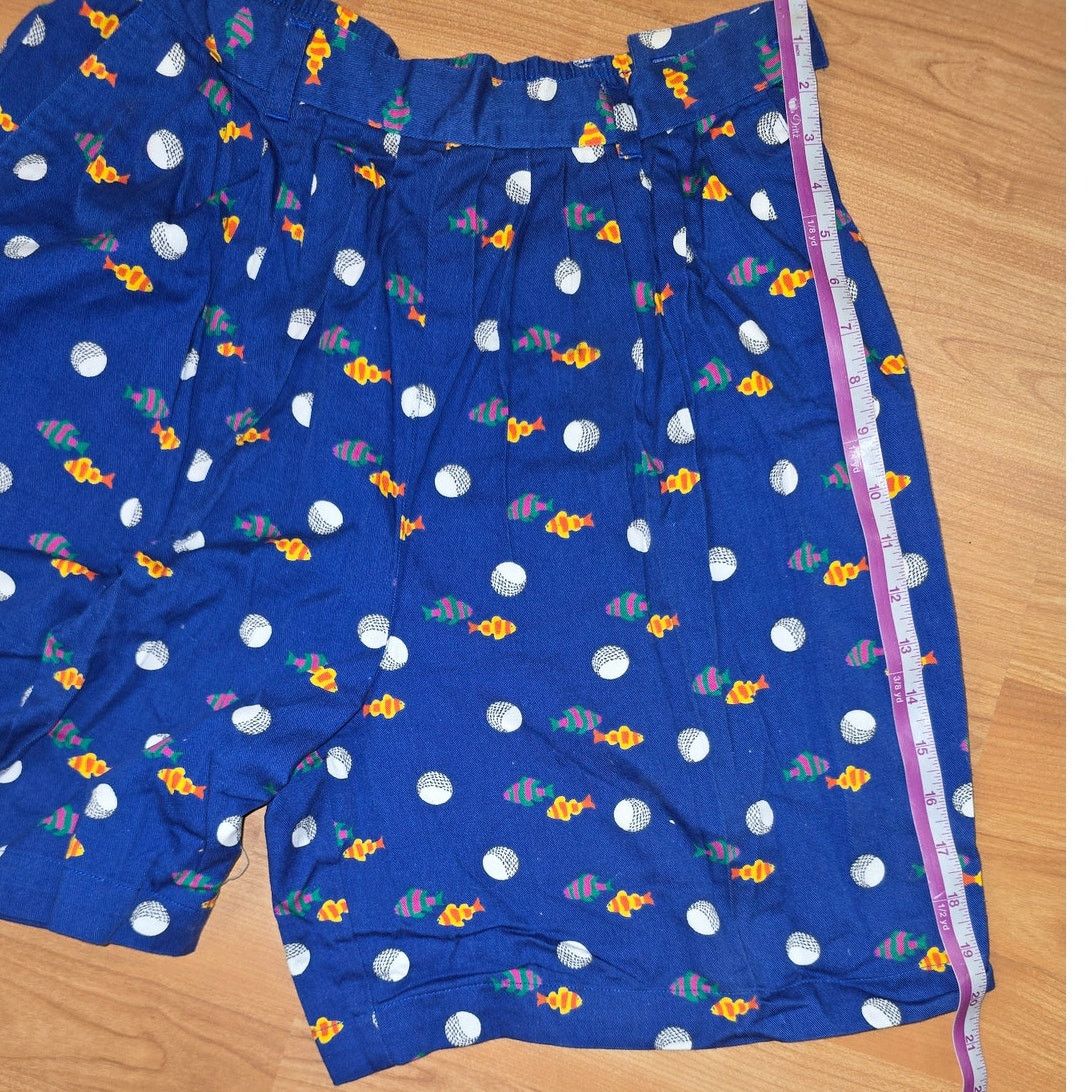 Vintage Vintage EP Pro Golf Blue Shorts Fish Print 10 Golfing Shorts Size 32" / US 10 / IT 46 - 10 Thumbnail