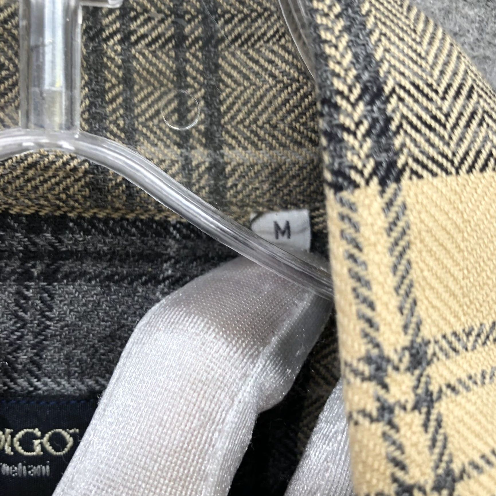Vintage Via Ardigo Flannel Shirt Mens M Yellow Plaid Long Sleeve Button-Down Shirt Size US M / EU 48-50 / 2 - 6 Thumbnail