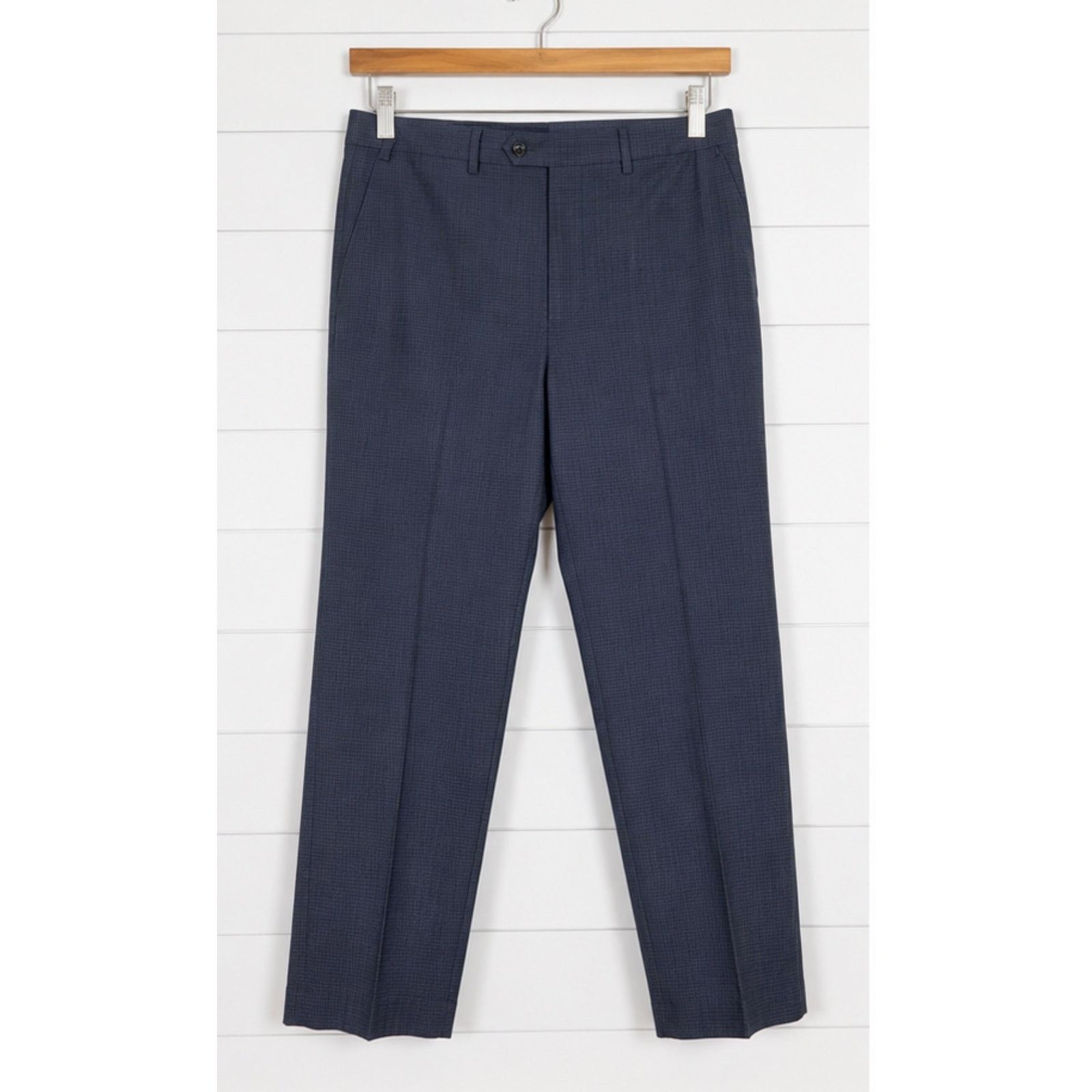 Michael Kors Michael Kors Blue Micro Check Dress Pants 38x32 NWT Size US 38 / EU 54 - 1 Thumbnail