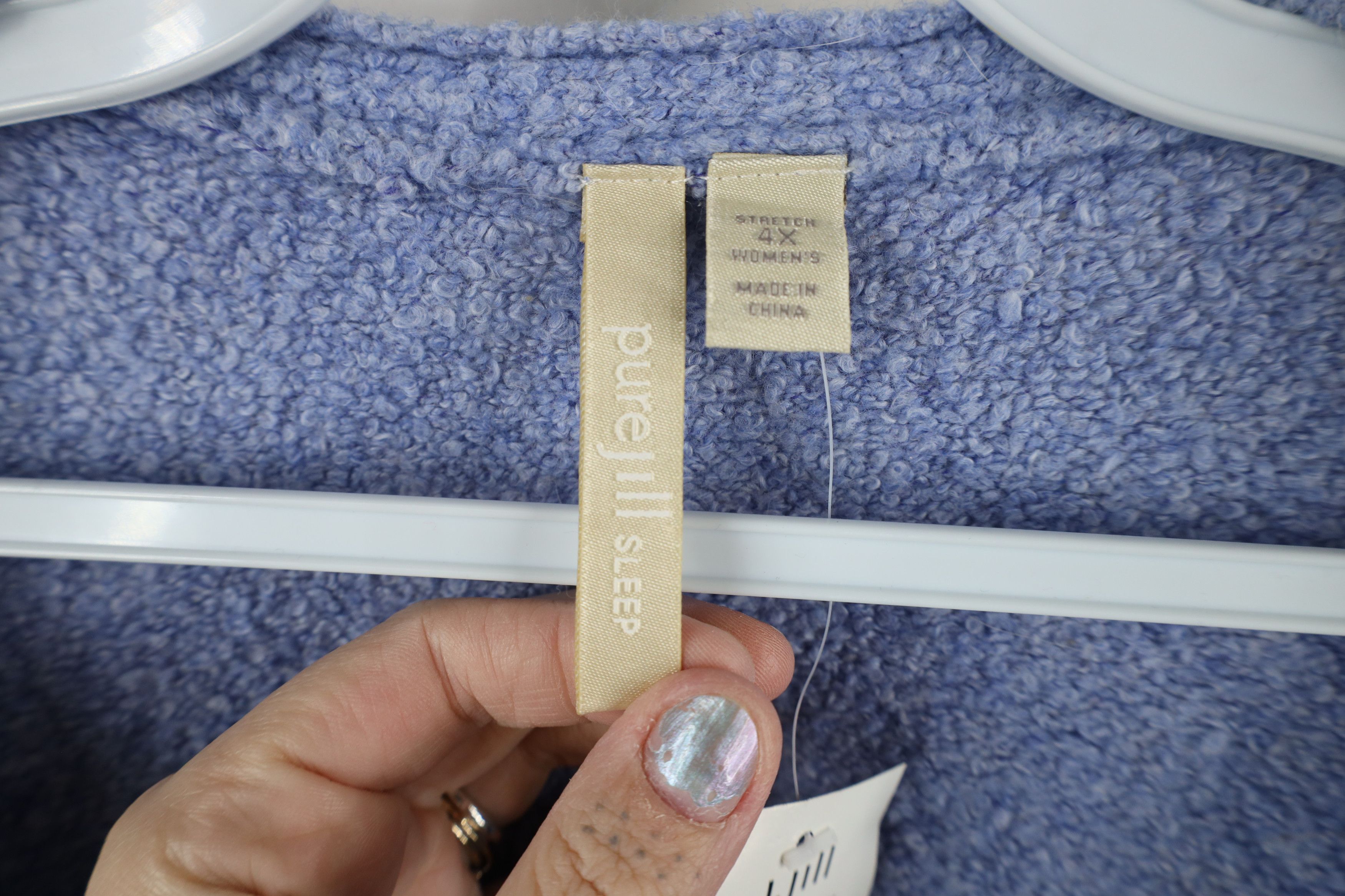 Vintage New J Jill Blank Textured Knit Fleece Crewneck Sweater Blue Size 4XL / US 24-26 - 4 Thumbnail