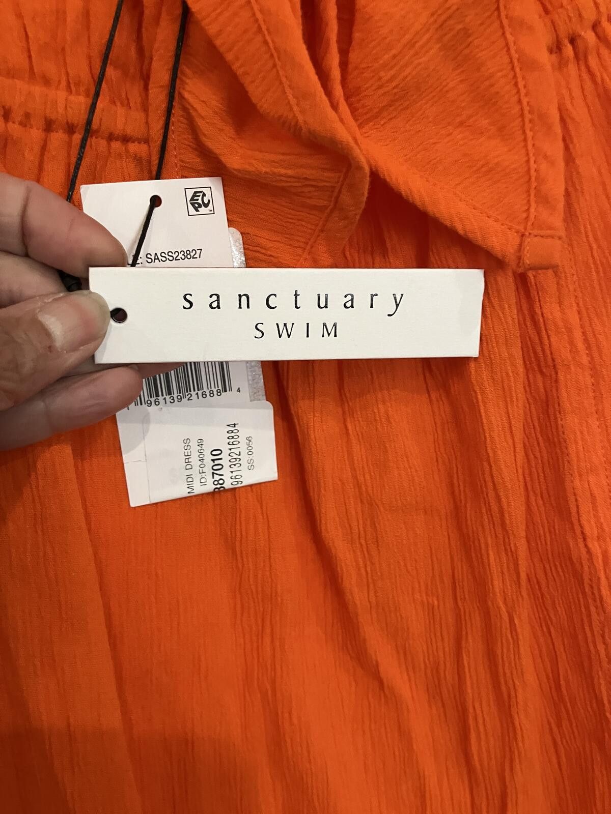Other NWT Sanctuary Orange Sleeveless Midi Dress with Front Tie Size ONE SIZE - 2 Thumbnail