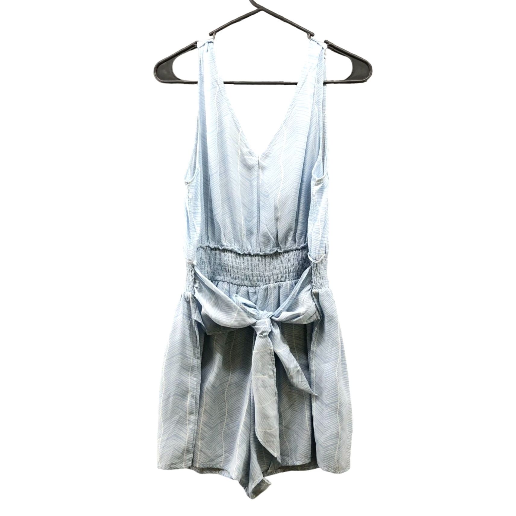 Vintage The Impeccable Pig Romper Sleeveless Womens L Light Blue V-Neck Tie Waist Size 36" / US 14 / IT 50 - 2 Thumbnail