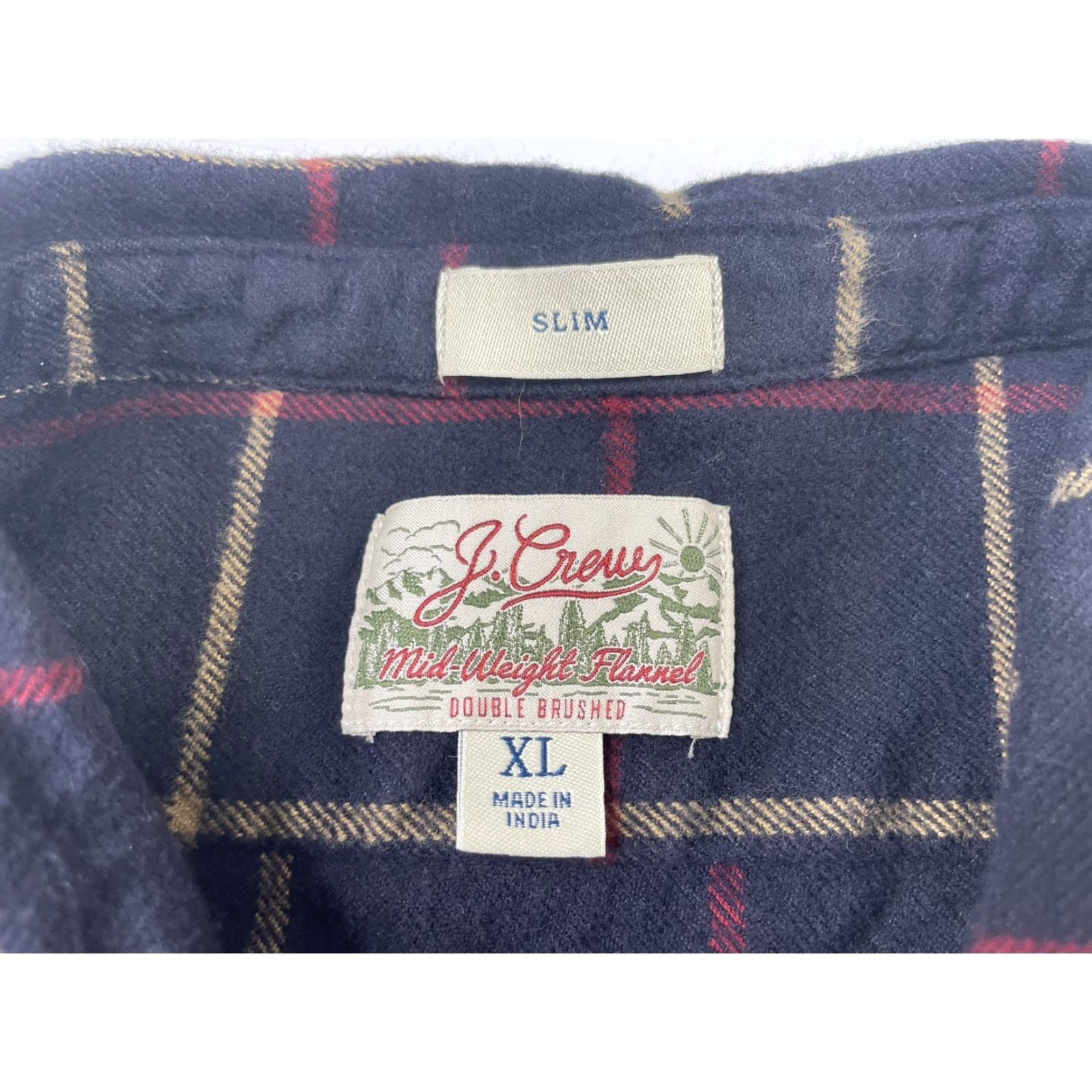 J.Crew J.Crew Men's Button-Up Shirt Plaid Flannel Midweight Long Sleeve XL Blue Size US XL / EU 56 / 4 - 3 Thumbnail