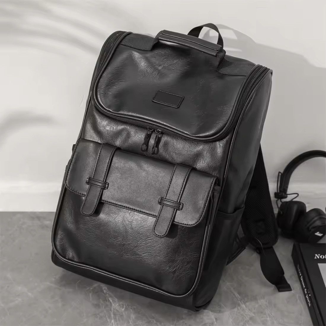 Leather Leather Business Casual Backpack Size ONE SIZE - 2 Thumbnail