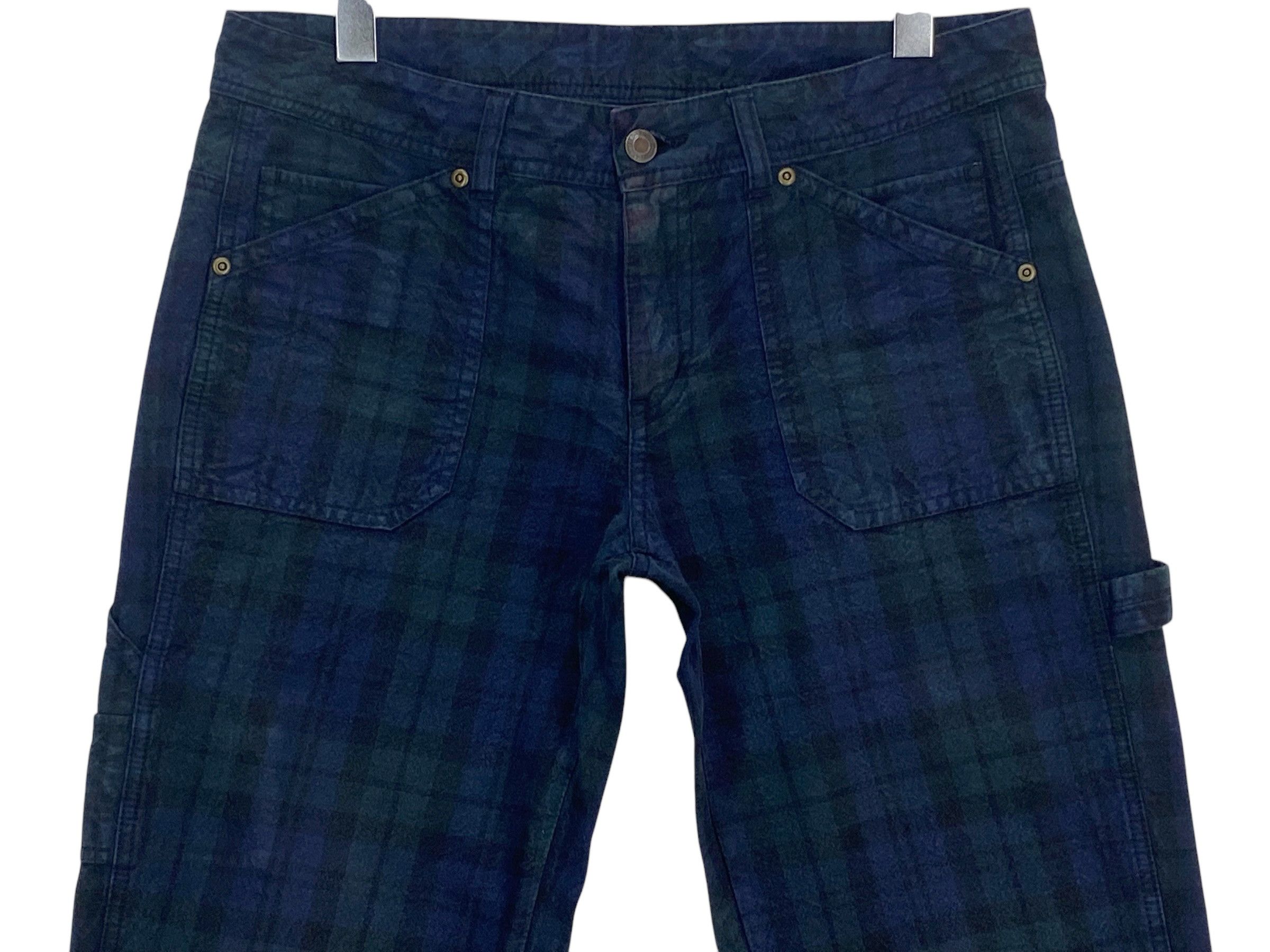 Japanese Brand Baker Pocket Carpenter Jeans Checkered Pants Size US 31 - 3 Thumbnail