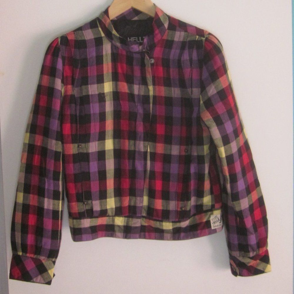 Hells Bells HELLZ Y2K Plaid Crop Jacket M Size M / US 6-8 / IT 42-44 - 11 Thumbnail