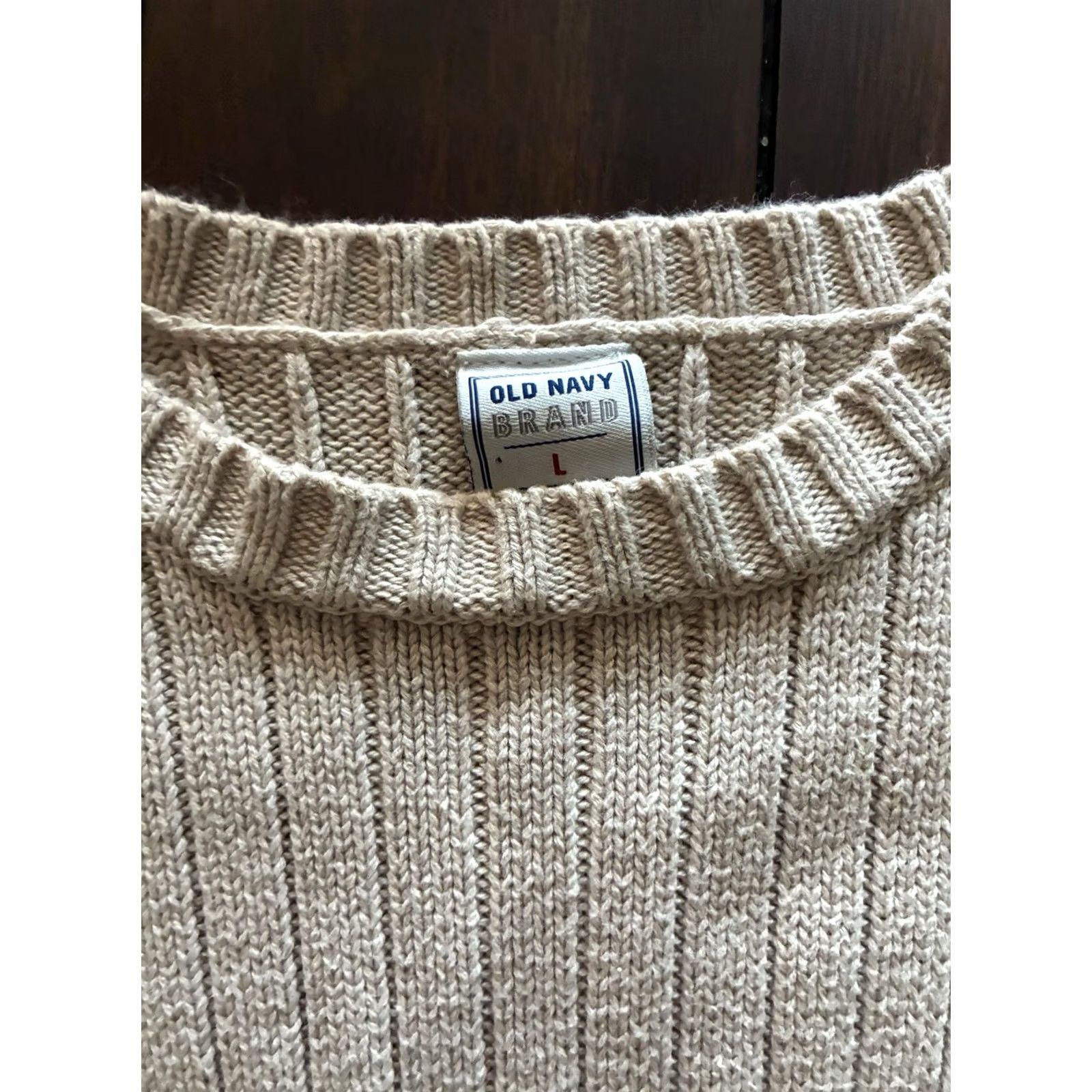 Old Navy Old Navy Sweater Men L Tan Brown Striped Crew Neck Cotton Long Sleeve Pullover Size US L / EU 52-54 / 3 - 3 Thumbnail