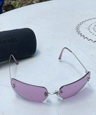 Chanel Chanel Sunglasses 4017 CC Rhinestone Logo Rimless Vintage Size ONE SIZE - 7 Thumbnail