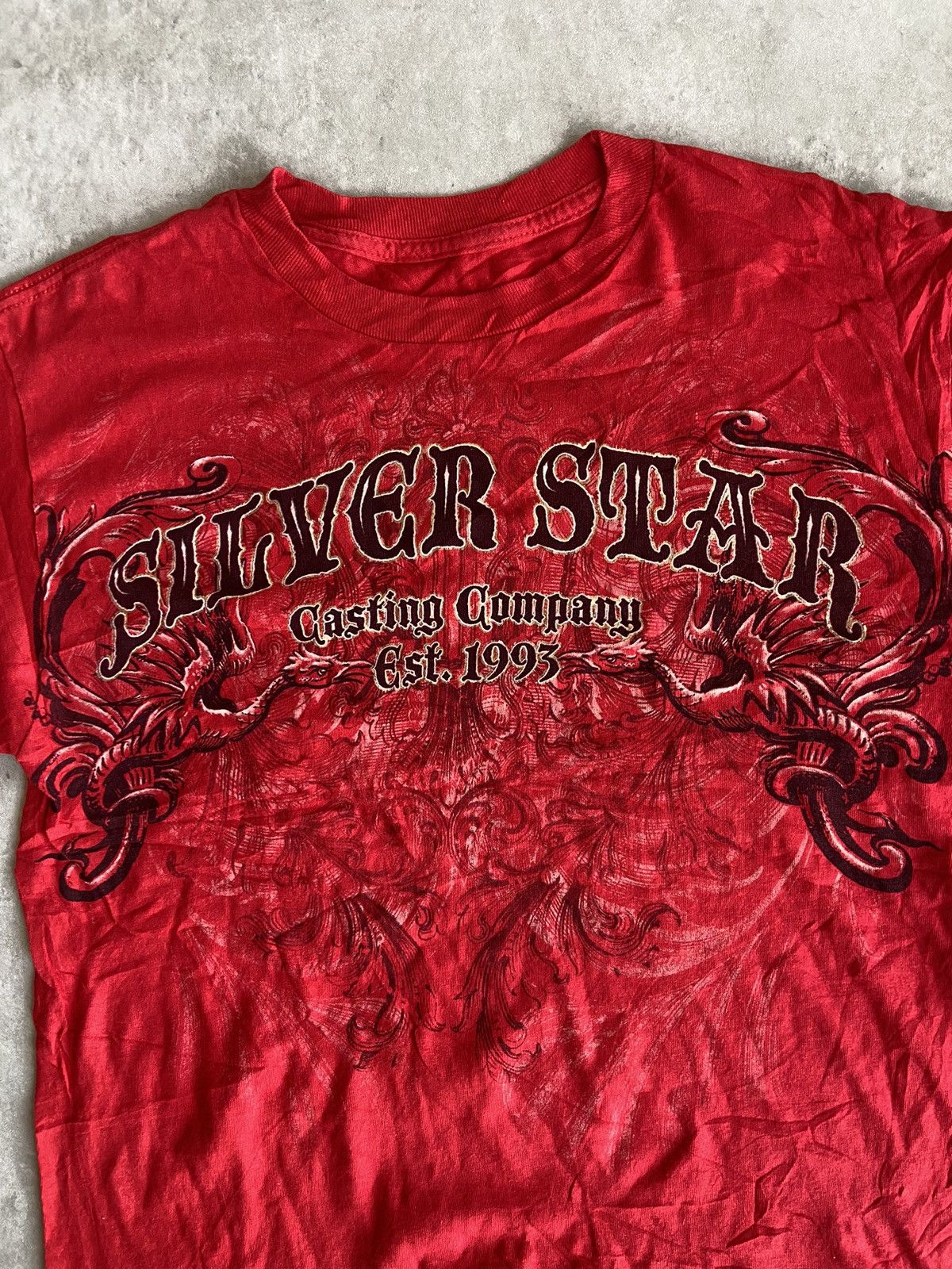 Affliction × Tapout × Vintage 💥BINDING OFFER💥 y2k Silver Star Casting Company Tshirt Size US L / EU 52-54 / 3 - 3 Thumbnail
