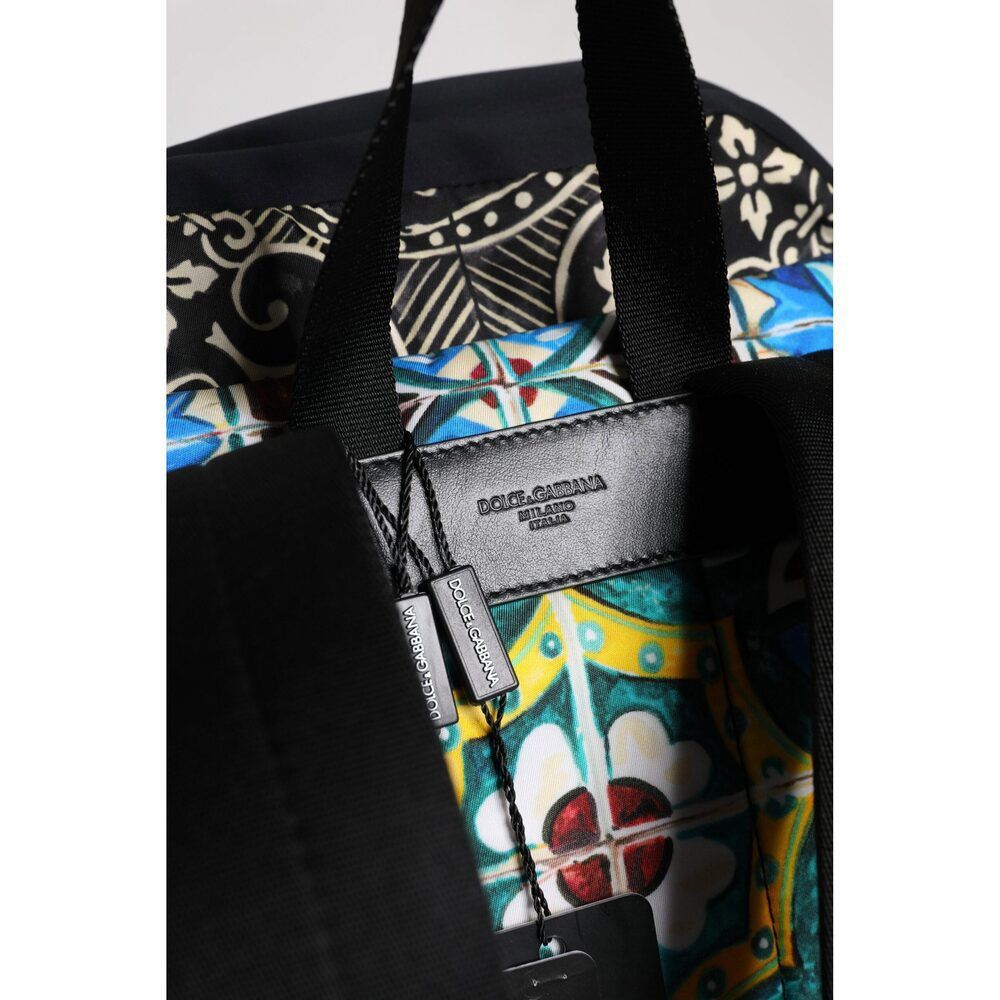 Dolce & Gabbana Dolce & Gabbana Multicolor Maiolica Print Nylon Backpack Bag Size ONE SIZE - 5 Thumbnail