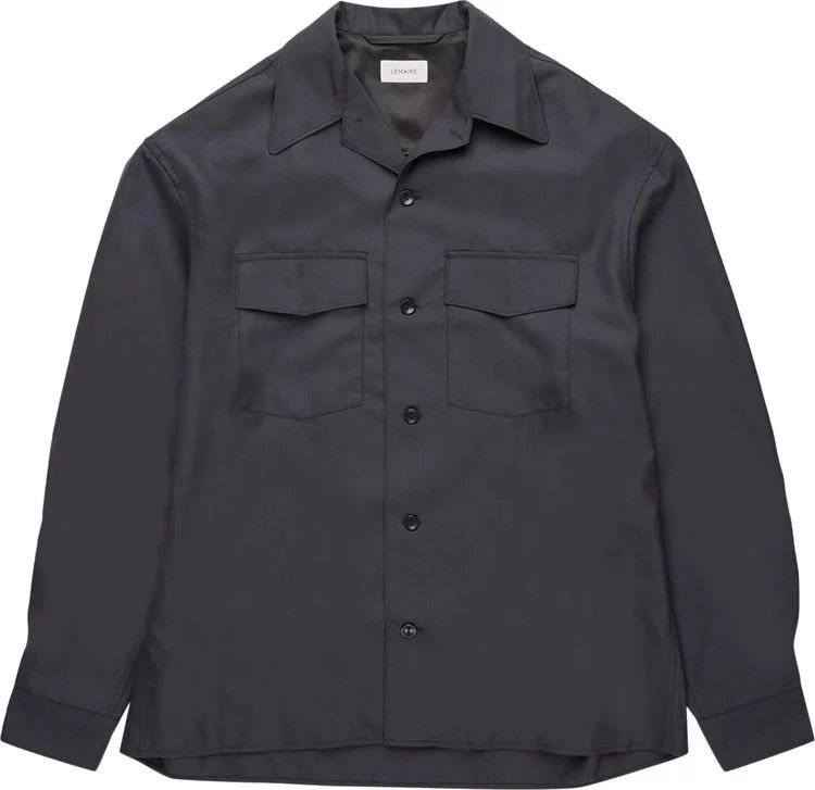 Lemaire Lemaire Convertible Collar Shirt 'Anthracite' | Grailed