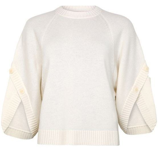 MAX MARA Ampex Round Neck White Wool Sweater New & Authentic