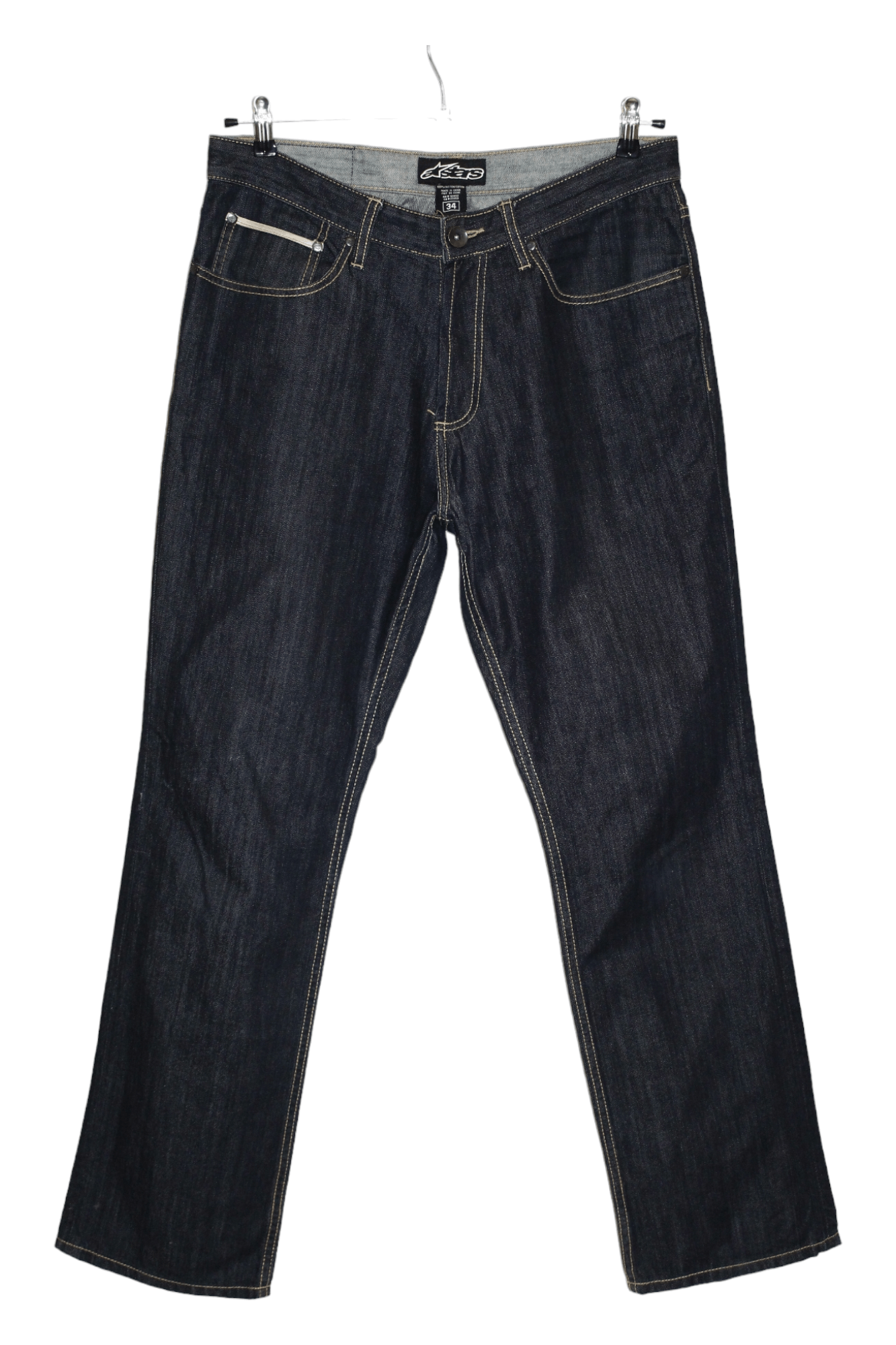 Vtg Alpinestars Rigid Selvedge Raw Denim Baggy Jeans