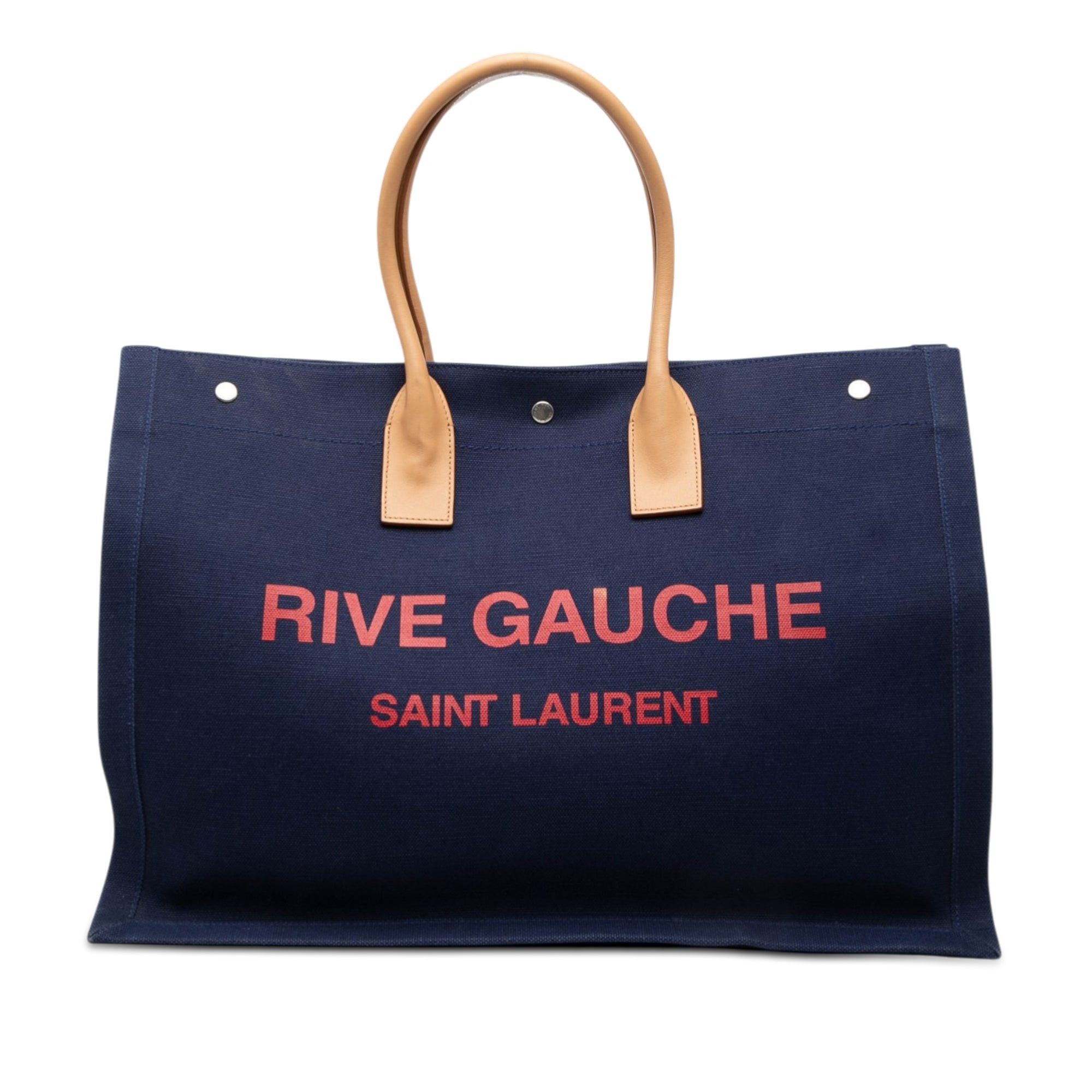 Saint Laurent Paris Large Canvas Rive Gauche Tote Size ONE SIZE - 1 Thumbnail