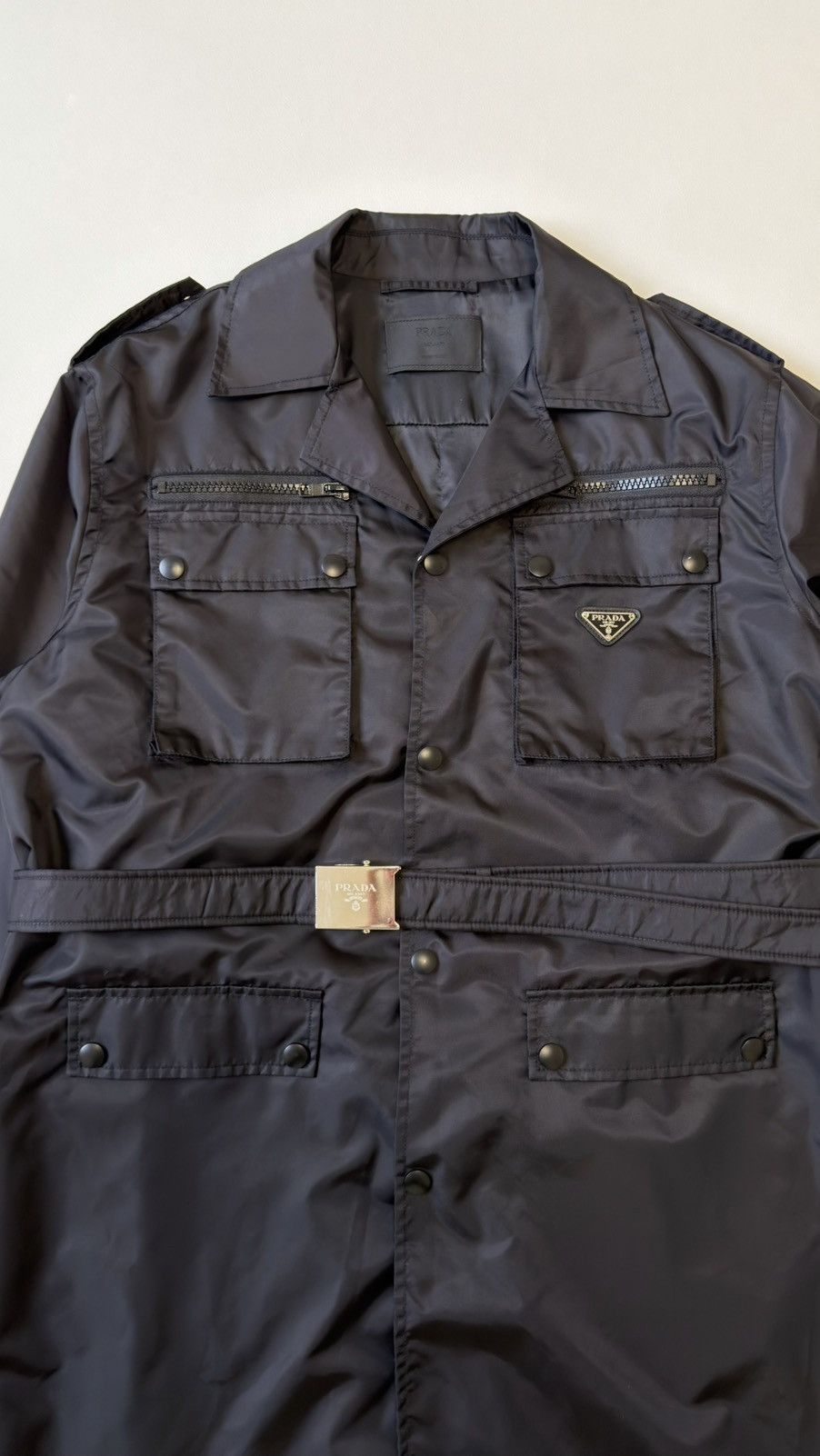 Prada A/W 19 ‘Black Nylon Gabardine Coat’ Size US M / EU 48-50 / 2 - 4 Thumbnail