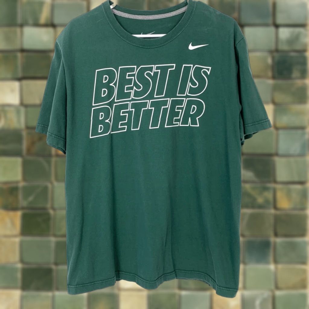 Nike Nike Best Is Better Swoosh Green Tee T-Shirt Mens XL Shirt Adult XL Green Nike Best Is Better Swoosh TeE shirt Mens XL Size US XL / EU 56 / 4 - 1 Thumbnail