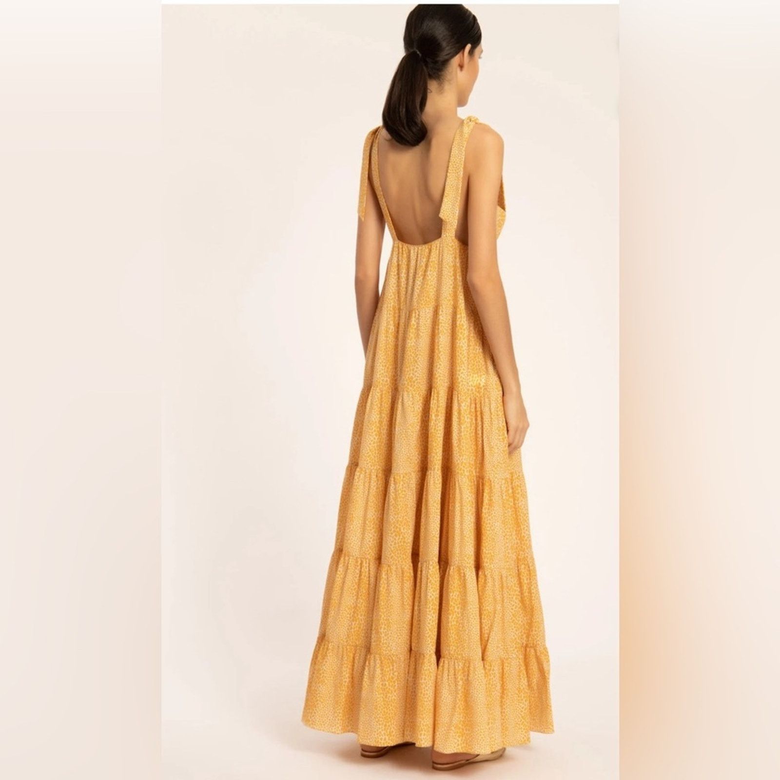Other ADRIANA DEGREAS Tortoise Long Dress With Straps Yellow M Size M / US 6-8 / IT 42-44 - 3 Thumbnail
