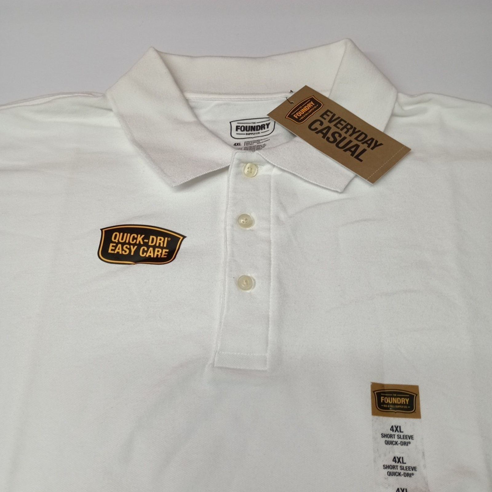 Other The Foundry Supply Co. Polo Shirt Men's 4XL White Quick Dri Size US XXL / EU 58 / 5 - 2 Thumbnail