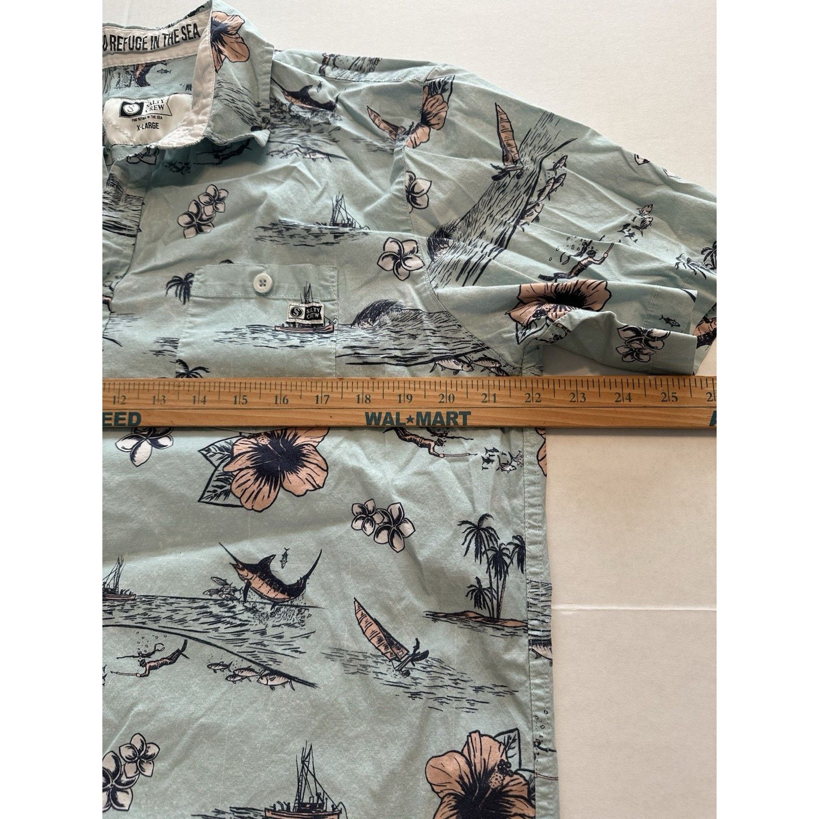 Other Salty Crew Button Shirt XL Tropic Sails Nautical Floral Blue Size US XL / EU 56 / 4 - 7 Thumbnail