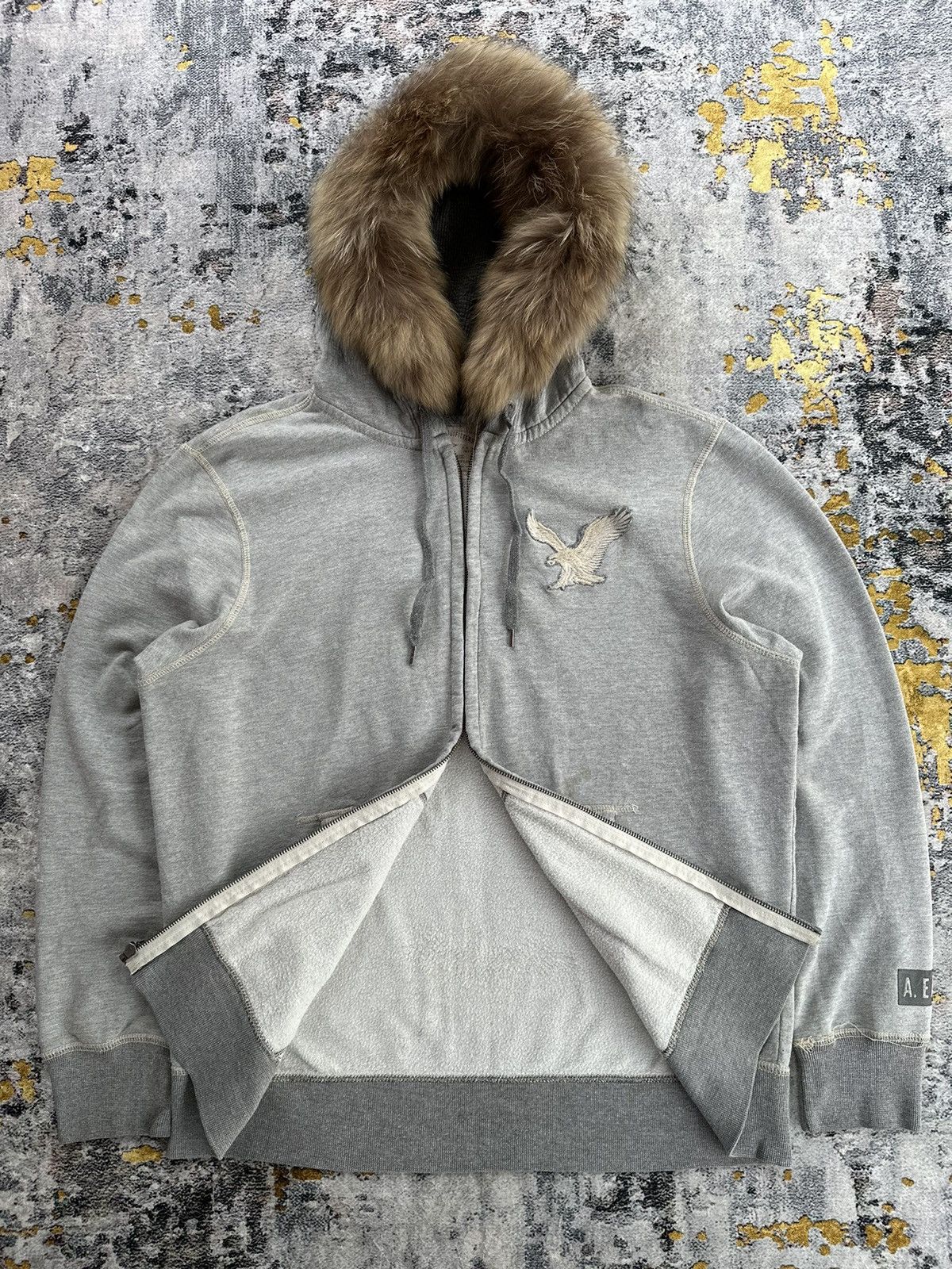 Beauty Beast VINTAGE DISTRESSED AMERICAN EAGLE FUR ZIPHOODIE I6W9 STYLE Size US XXL / EU 58 / 5 - 5 Thumbnail