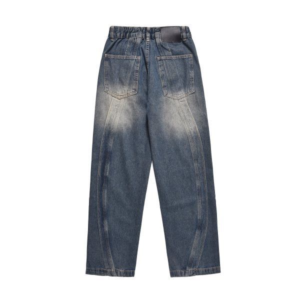 Japanese Brand × Jean High street wide leg blue wash scimitar cargo jeans y2k Size US 32 / EU 48 - 2 Thumbnail
