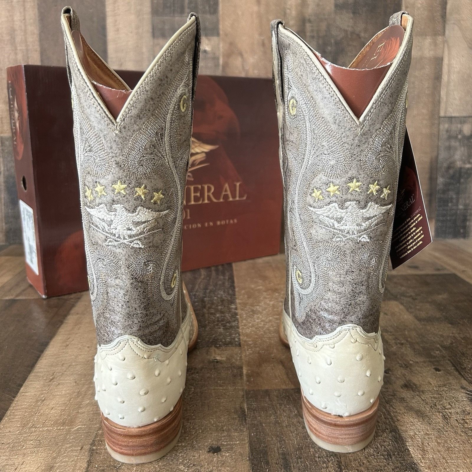 Vintage El General Ostrich Print Pointed Toe Cowboy Boots Mens 8 Size US 8 / EU 41 - 10 Thumbnail