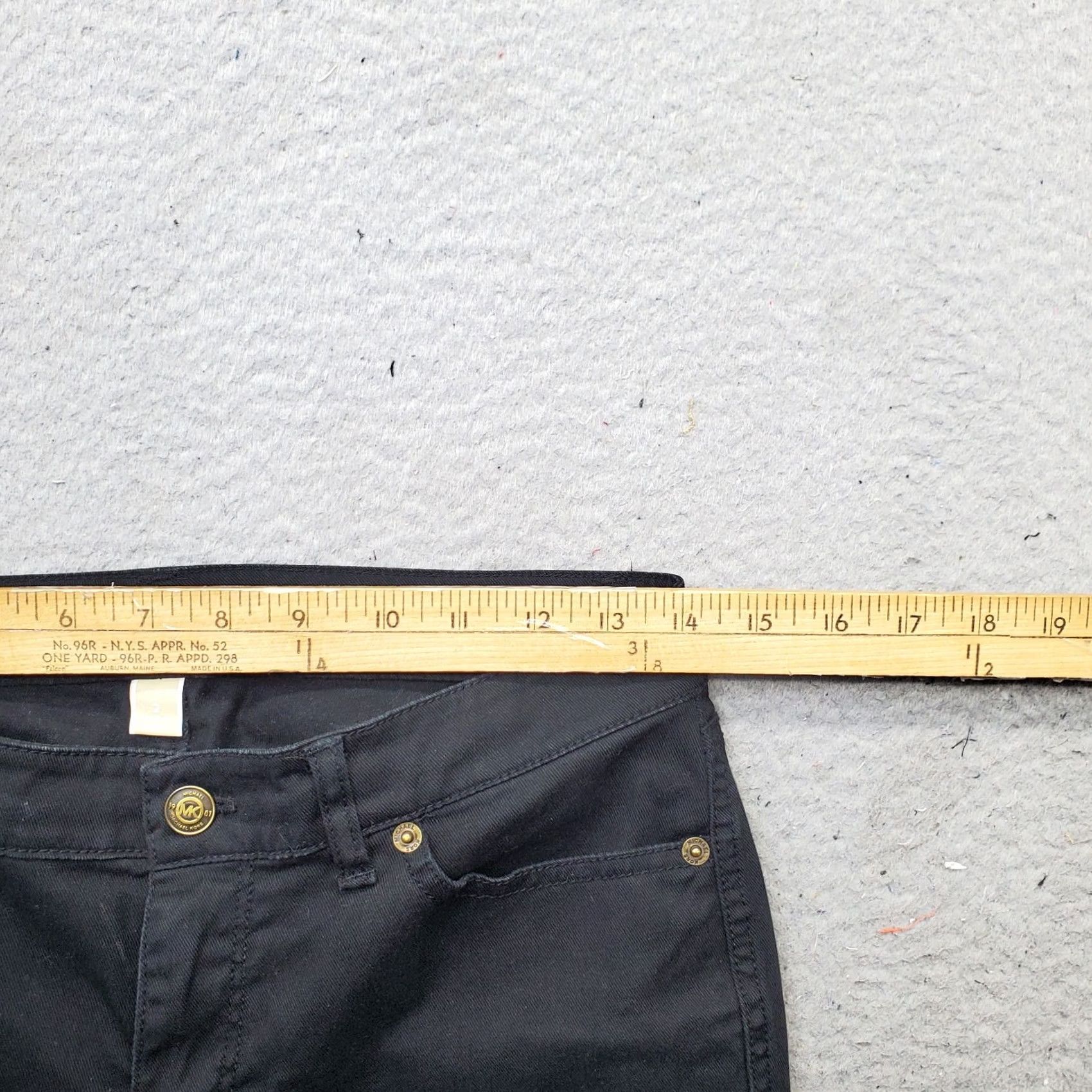 Michael Kors Michael Kors Jeans Womens 2 Black Denim Stretch Boho Dark Wash Signature 5-Pocket Denim Shirt? Size 26" / US 2 / IT 38 - 6 Thumbnail