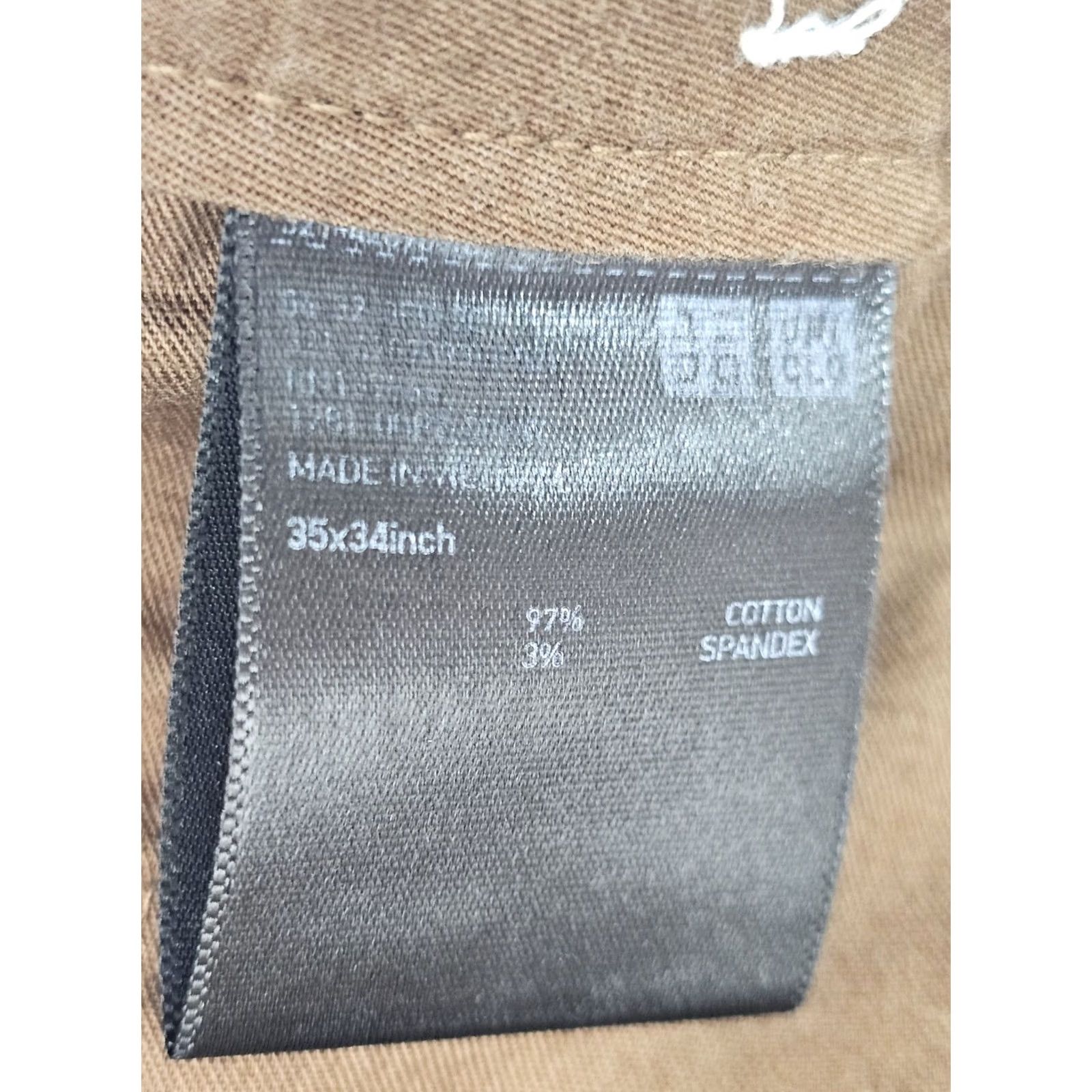Uniqlo Uniqlo Chino Pants Straight Regular 35x34 Brown Cotton Twill Stretch Men Size US 35 - 7 Thumbnail