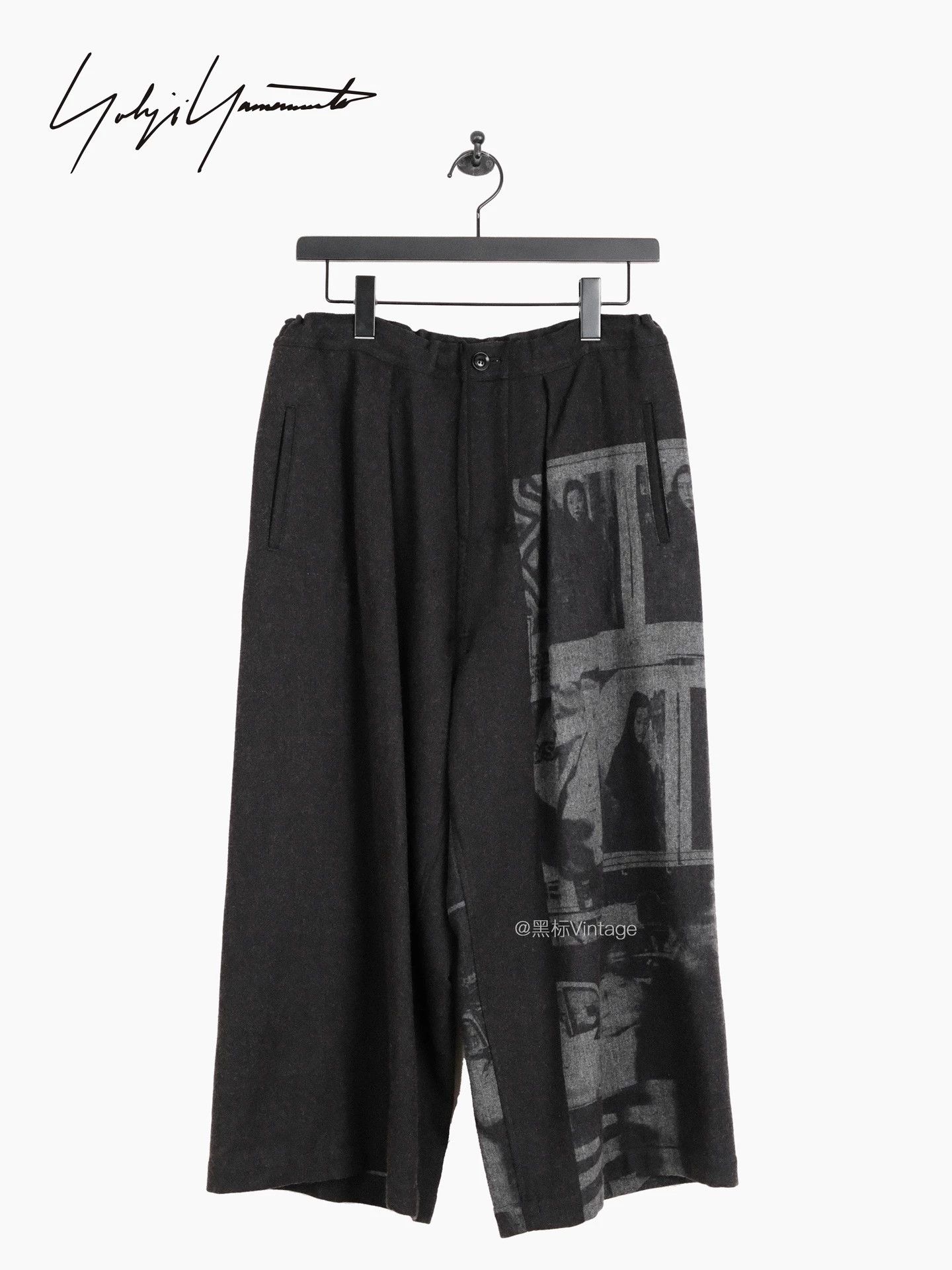 Yohji Yamamoto Yohji Y's 18AW Newspaper Discharge Wide Leg Pants Size US 30 / EU 46 - 1 Thumbnail