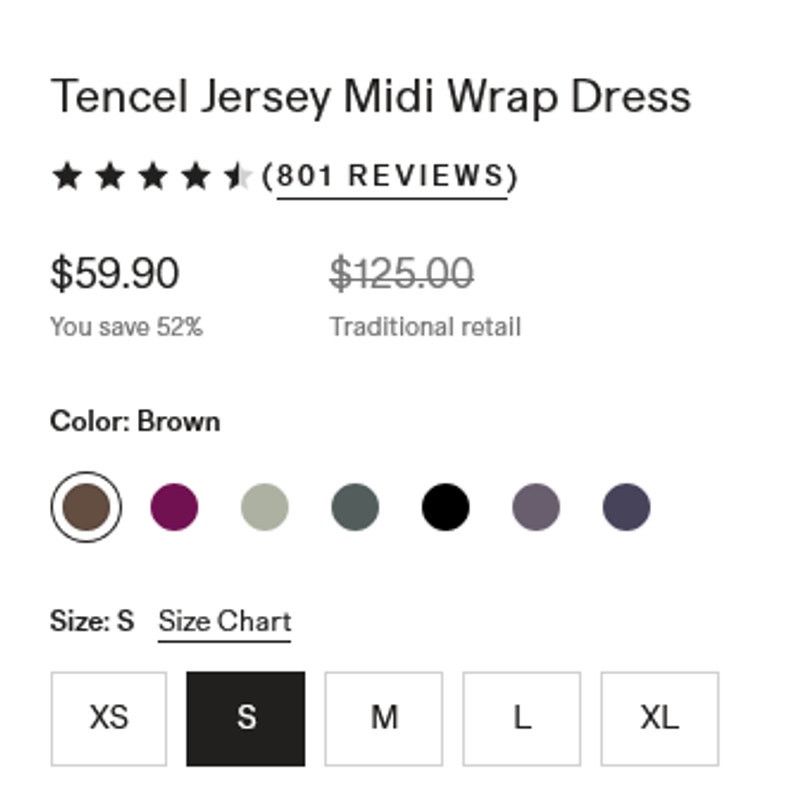 Quince Quince Tencel Jersey Midi Wrap Dress Brown Size S Size S / US 4 / IT 40 - 6 Thumbnail