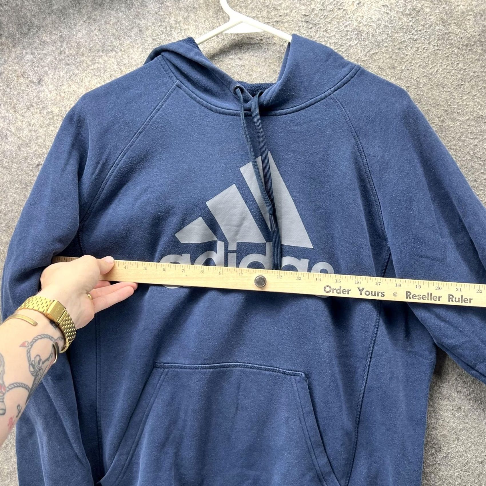 Adidas Adidas Sweatshirt Hoodie Mens Medium Blue Fleece Pullover Big Logo Athletic Size US M / EU 48-50 / 2 - 4 Thumbnail