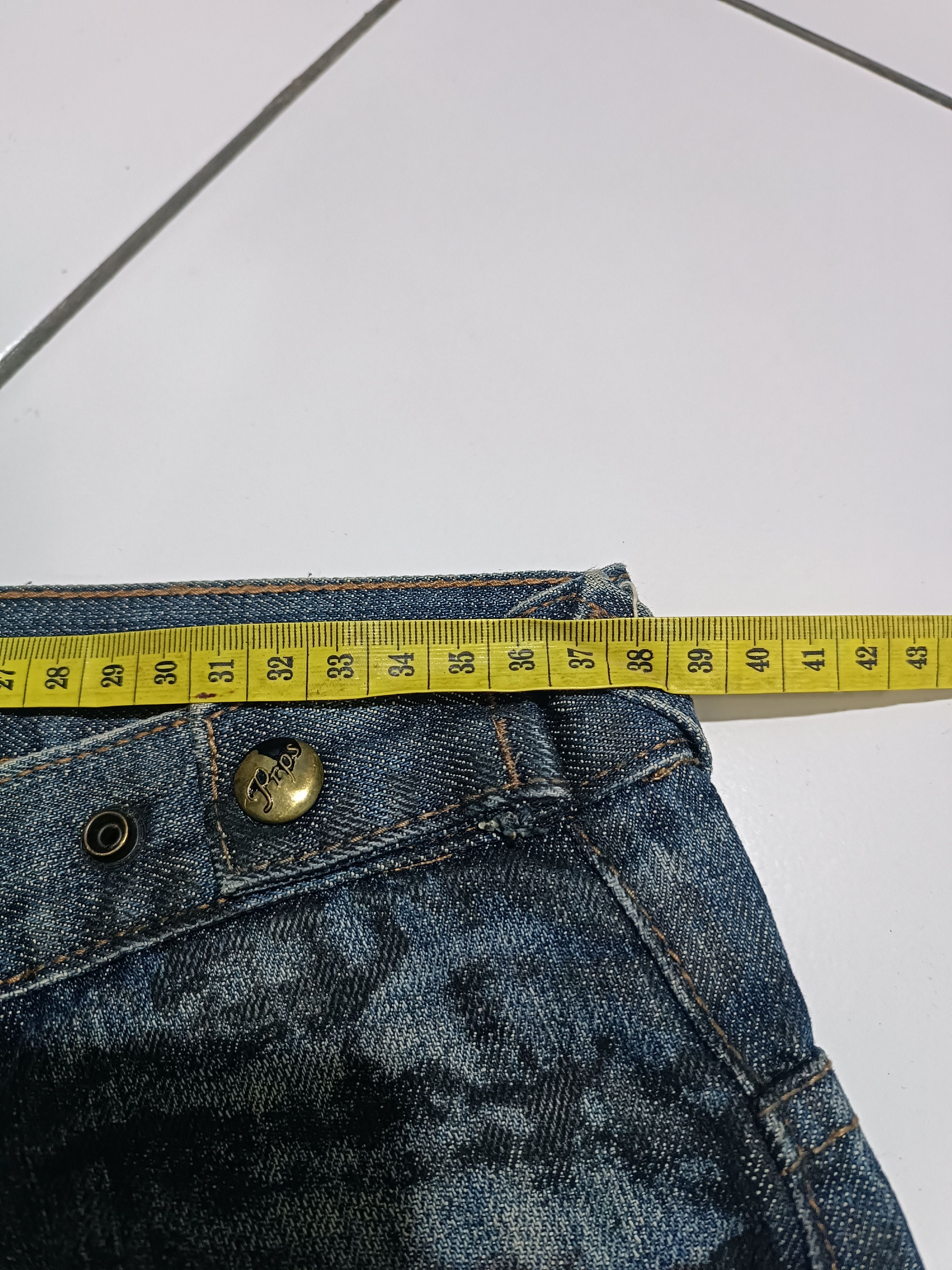 Japanese Brand Vintage Prps Noir Denim Distressed Waxed Coat Jeans Size US 28 / EU 44 - 12 Thumbnail