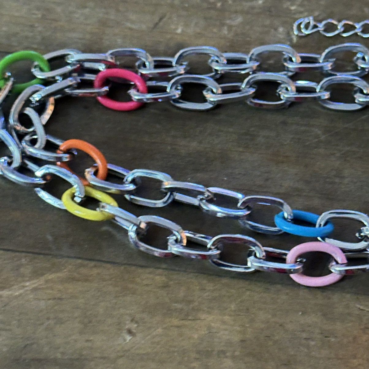 Other Colorful link paved heart pendant necklace Size ONE SIZE - 2 Thumbnail