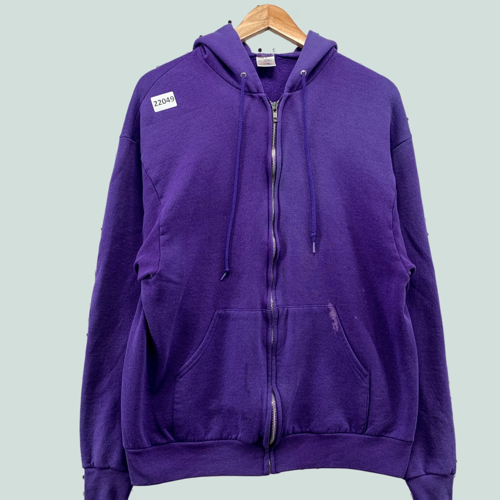 Vintage Vintage 90s Hooded Full Zip Sweatshirt Purple FOTL Mens Large Size US L / EU 52-54 / 3 - 1 Thumbnail