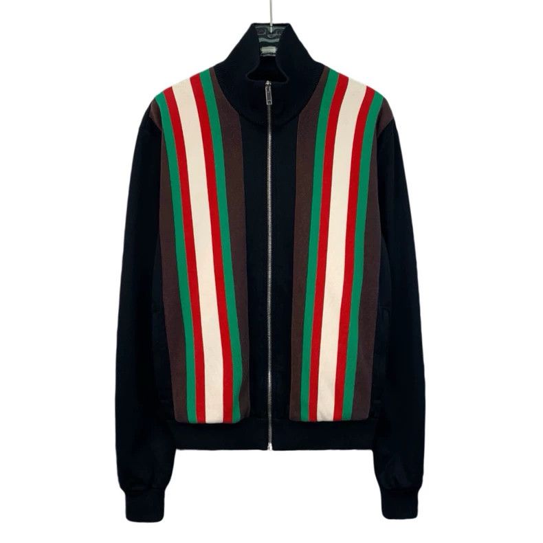 Gucci Gucci Black striped stand-up collar zipper long-sleeved jac Size US XS / EU 42 / 0 - 1 Thumbnail