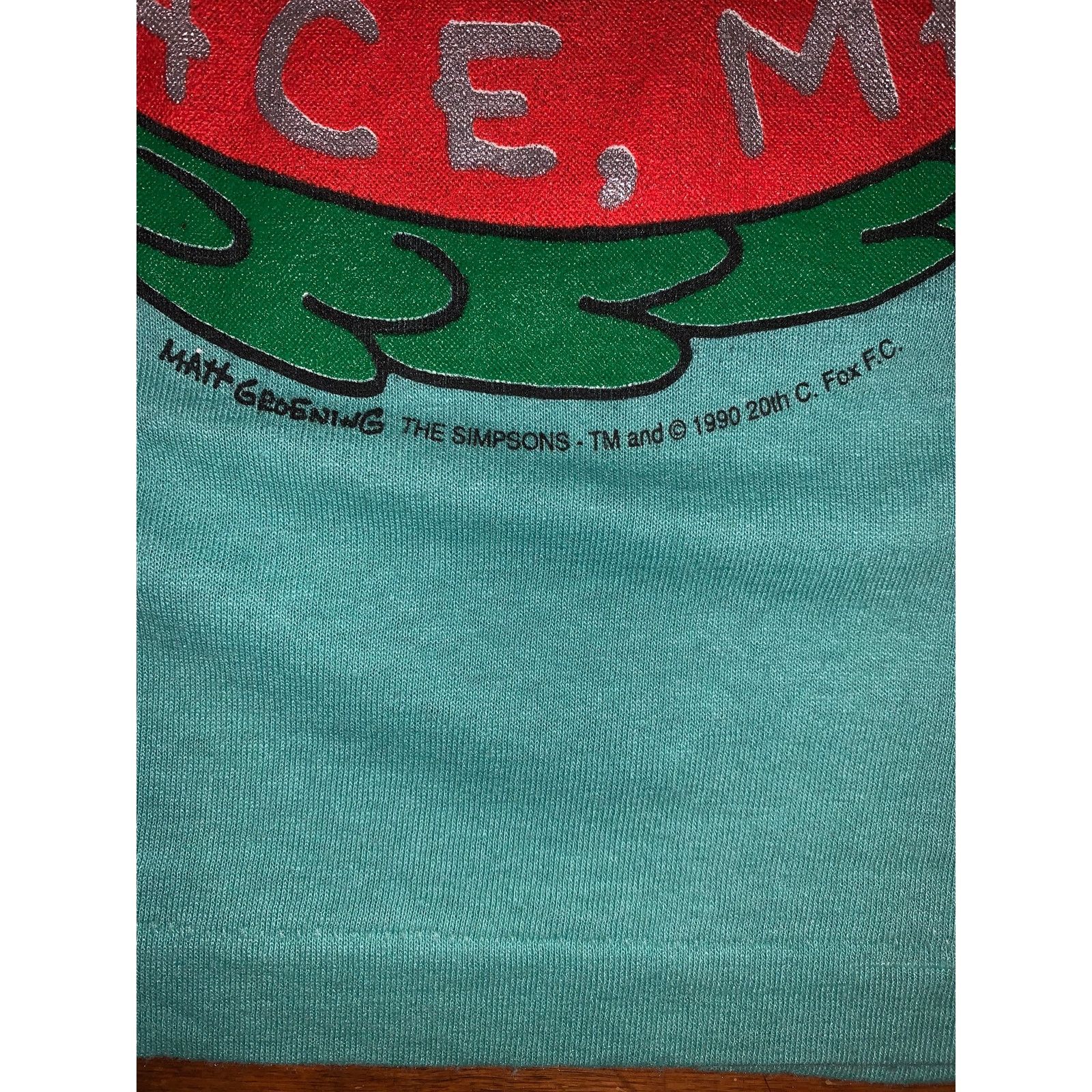 The Simpsons × Vintage 1990 Bart Simpson Peace Man Christmas T Shirt USA Large SSI Size US L / EU 52-54 / 3 - 7 Thumbnail