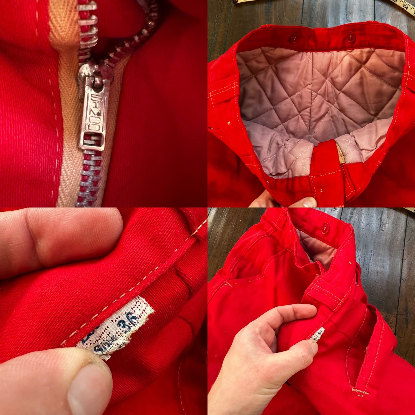 Vintage VINTAGE VTG Buckleback Red Layer Pants Mens Red Quilted Rockabilly 60s 70s Winter Size US 30 / EU 46 - 9 Thumbnail