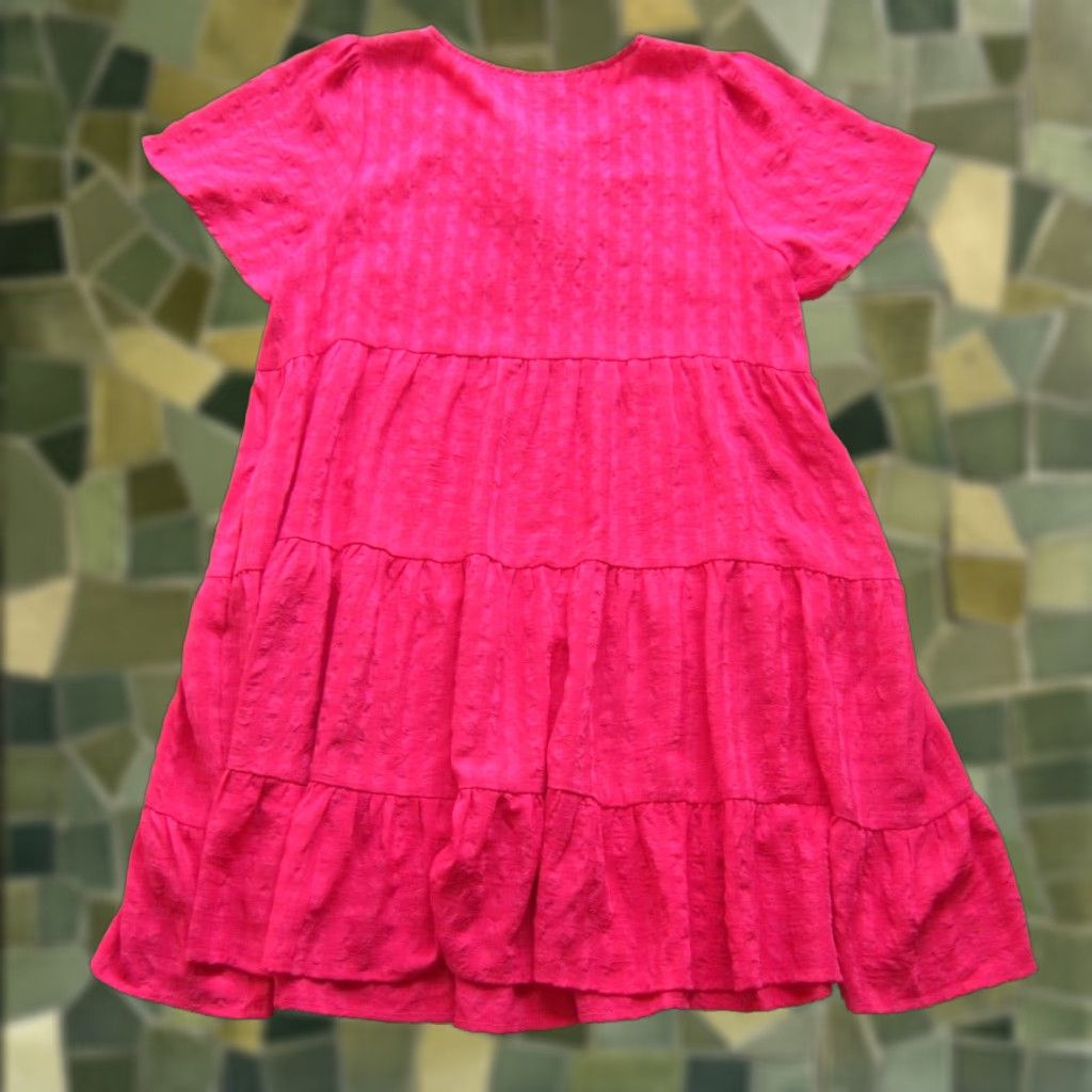Pinko GiGiO USA Bright Pink Short Sleeve Tiered Smock Tunic Dress Small Size 28" / US 6 / IT 42 - 1 Thumbnail