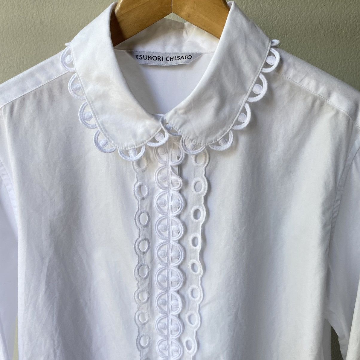 Tsumori Chisato Tsumori Chisato White Ruffle Collar Blouse Size XS / US 0-2 / IT 36-38 - 5 Thumbnail
