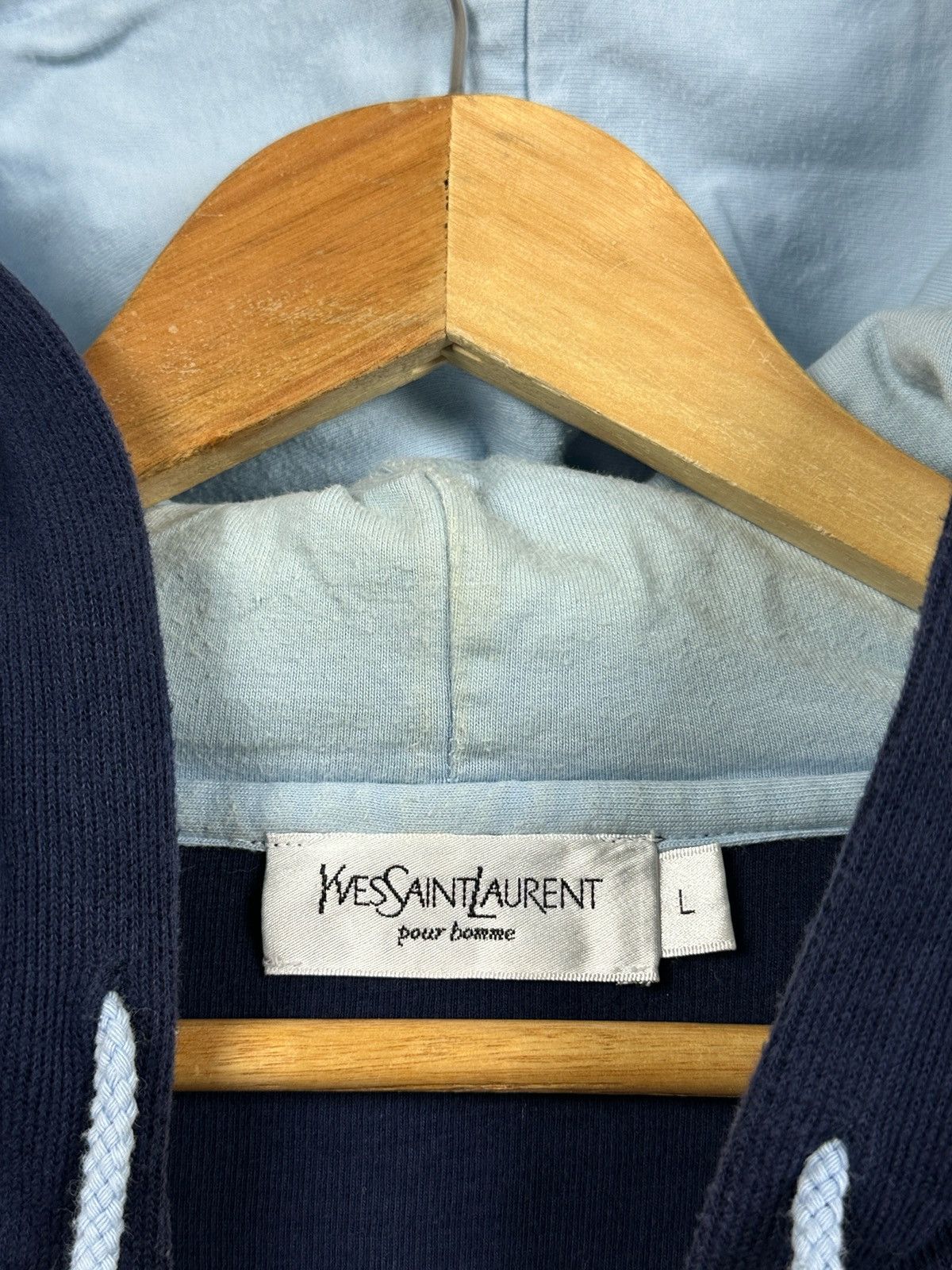 Yves Saint Laurent Vintage Yves Saint Laurent YSL Navy Blue Zip Up Hoodie Size US L / EU 52-54 / 3 - 19 Thumbnail