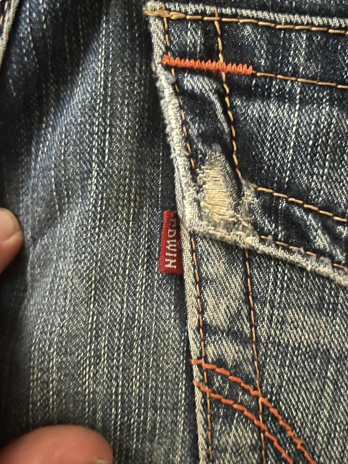 Kapital ⚡️Distressed⚡️Vintage Japanese Edwin XV Buckle Back Blue Jeans Size US 36 / EU 52 - 10 Thumbnail