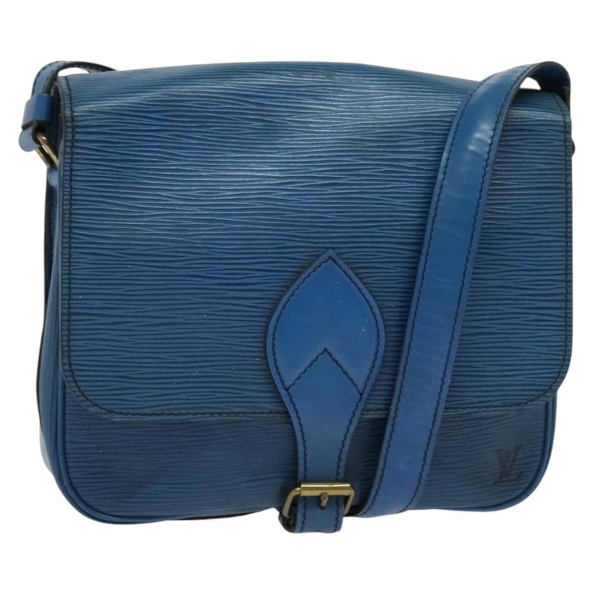 Louis Vuitton LOUIS VUITTON Epi Cartouchiere MM Shoulder Bag Blue M52245 Size ONE SIZE - 1 Thumbnail