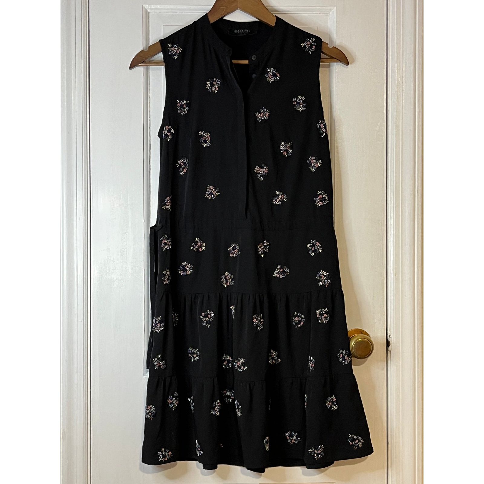Allsaints AllSaints Embellished Beaded Dress Black Cocktail Dress Sz 4 Size S / US 4 / IT 40 - 1 Thumbnail